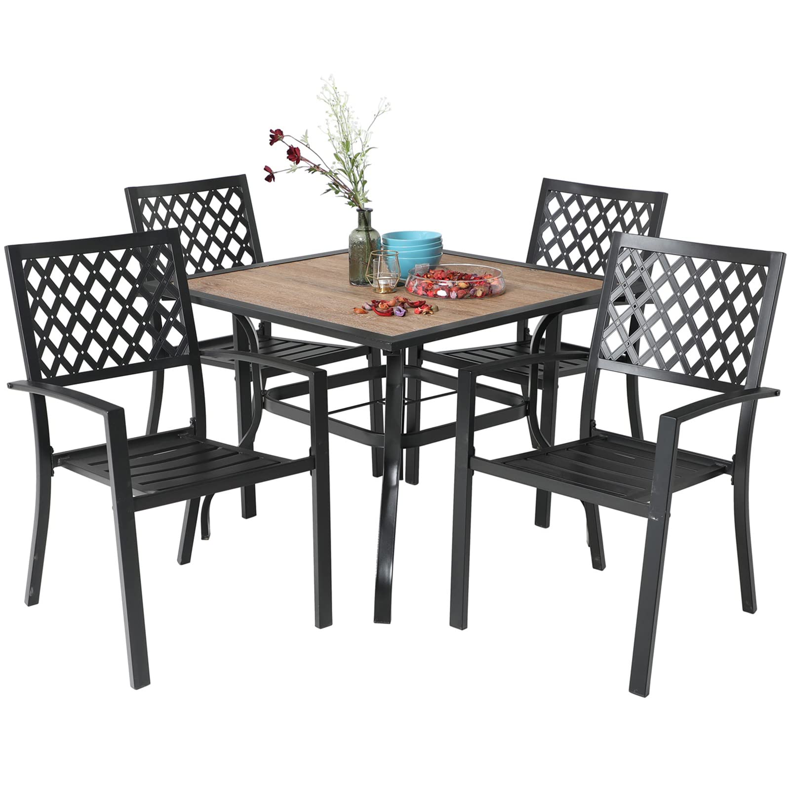 MFSTUDIO 5-Piece Outdoor Patio Dining Set - 37