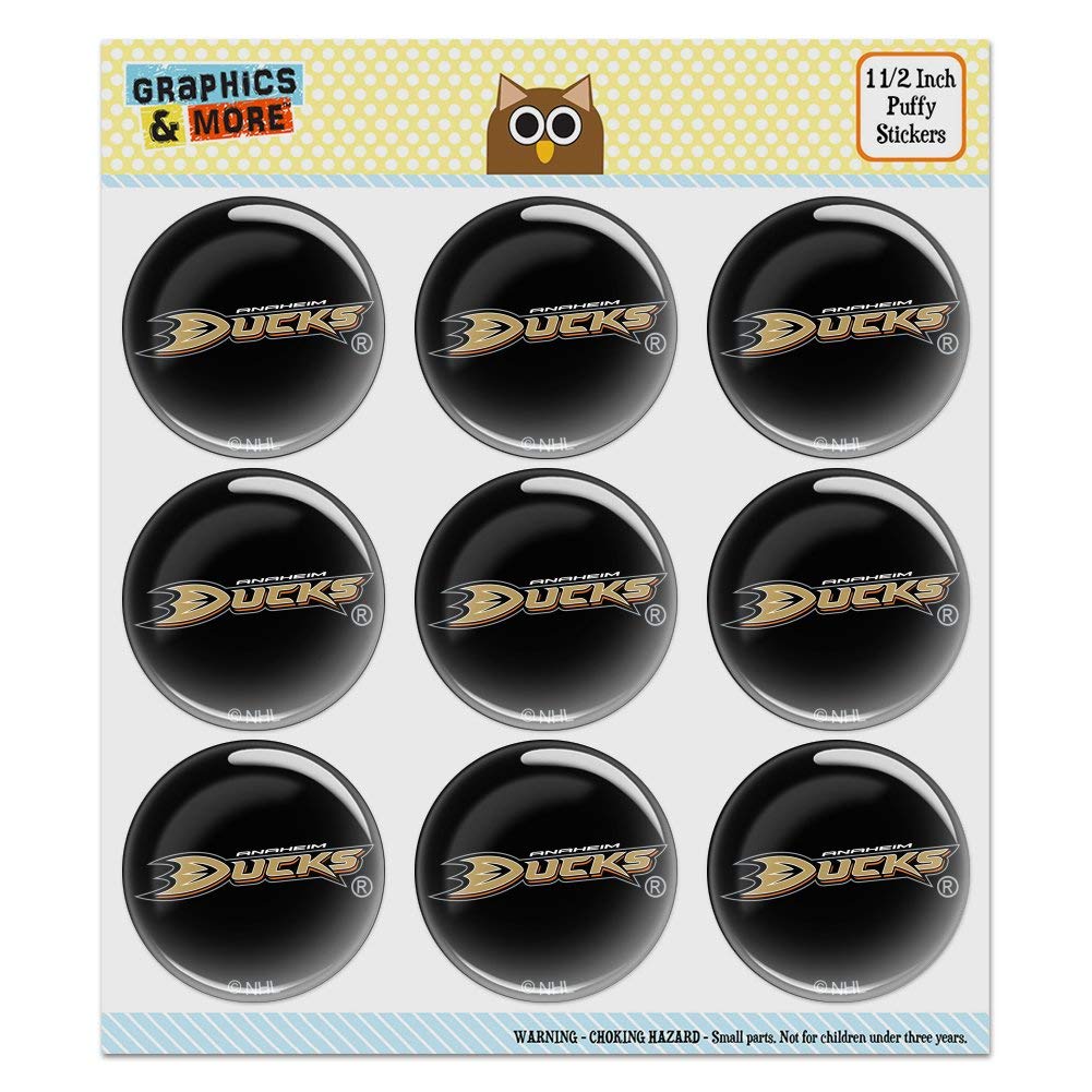 Anaheim Ducks NHL Logo Puffy Bubble Stickers - 50-Piece 3D Scrapbooking Supplies for DIY Crafts, Journals, Albums & Home Decor