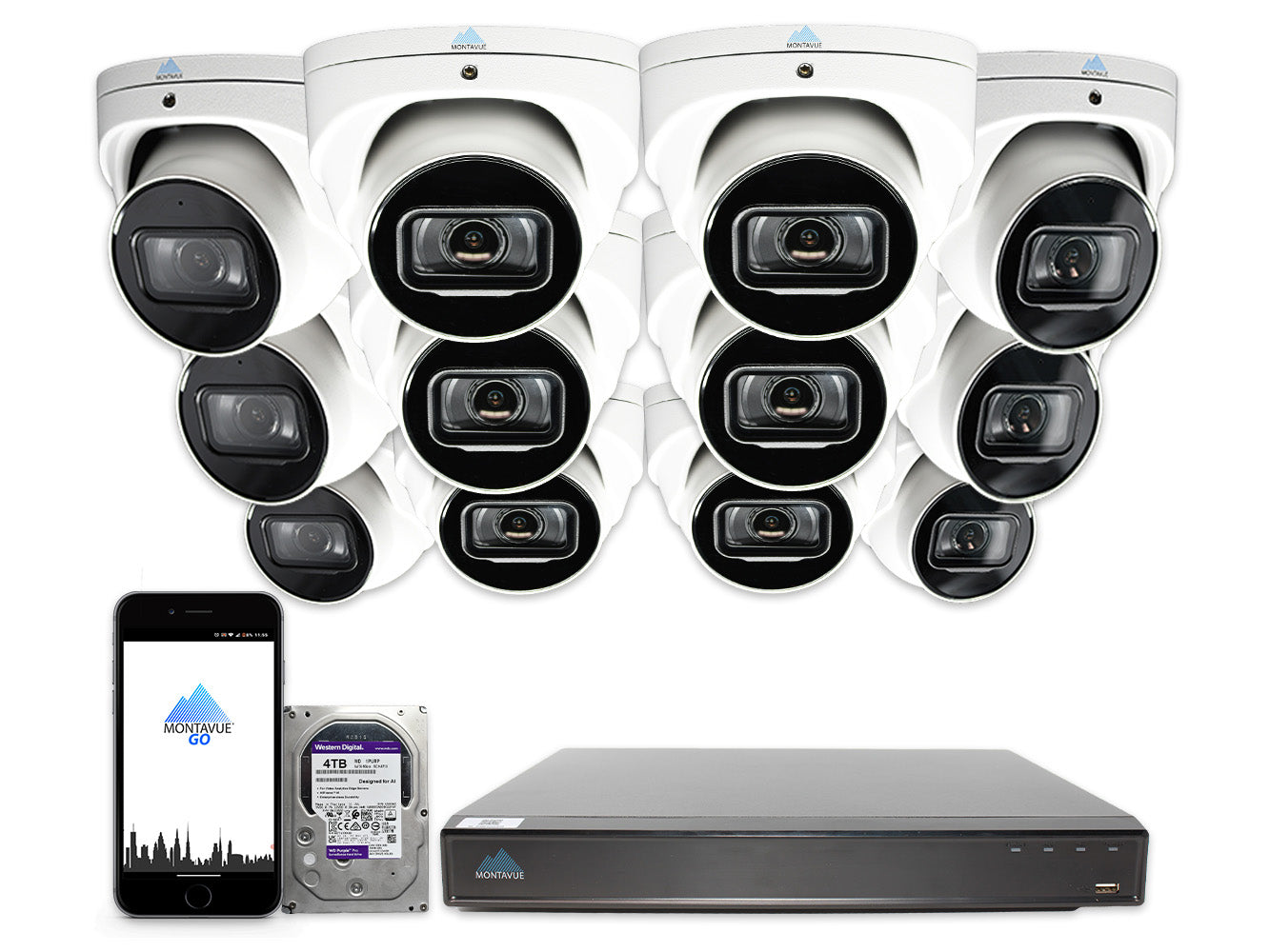 MTT8110 4K Acupick Security Camera System - 16 Channel AI NVR with 4TB HDD | 24/7 Surveillance for Home & Business Security | 4K Ultra HD Night Vision, Smart Motion Detection
