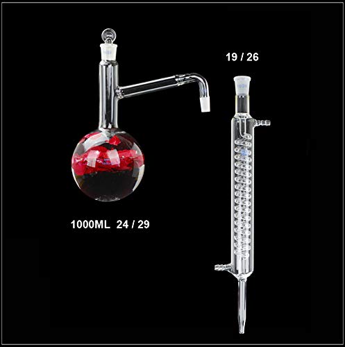 1000ml Essential Oil Steam Distillation Kit - Glassware Water Distiller & Purifier Set for Home Use | Oil Extraction, Chemical Experiments & Aromatherapy | Includes Heater & Lift (Perfect for DIY Essential Oils, Herbal Remedies & Science Labs)