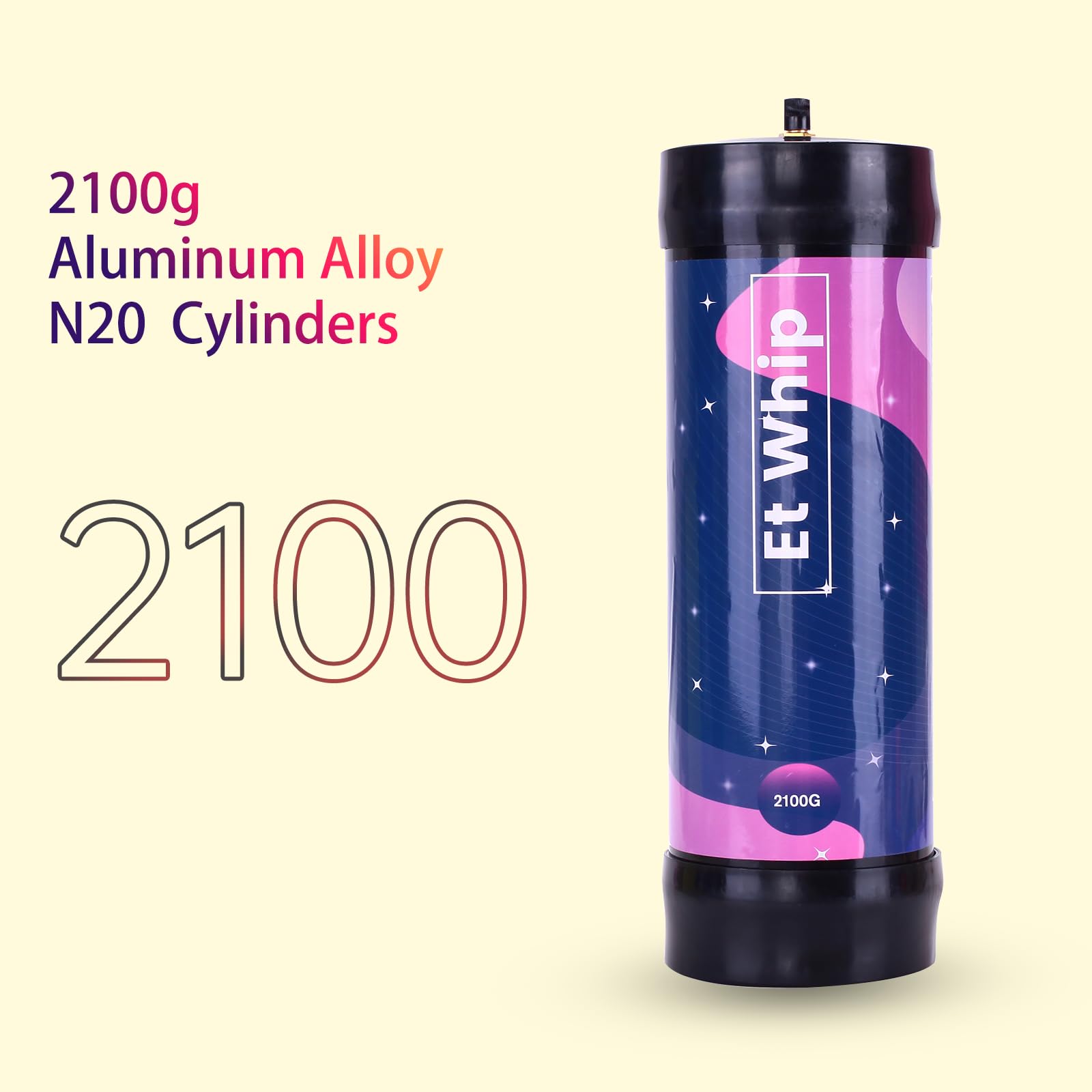 3.3L Nitrous Oxide Tank - 2100g Whipped Cream Charger (1 Count) for Professional Desserts & Coffee Shops | Perfect for Making Whipped Cream, Dessert Toppings & Barista Creations