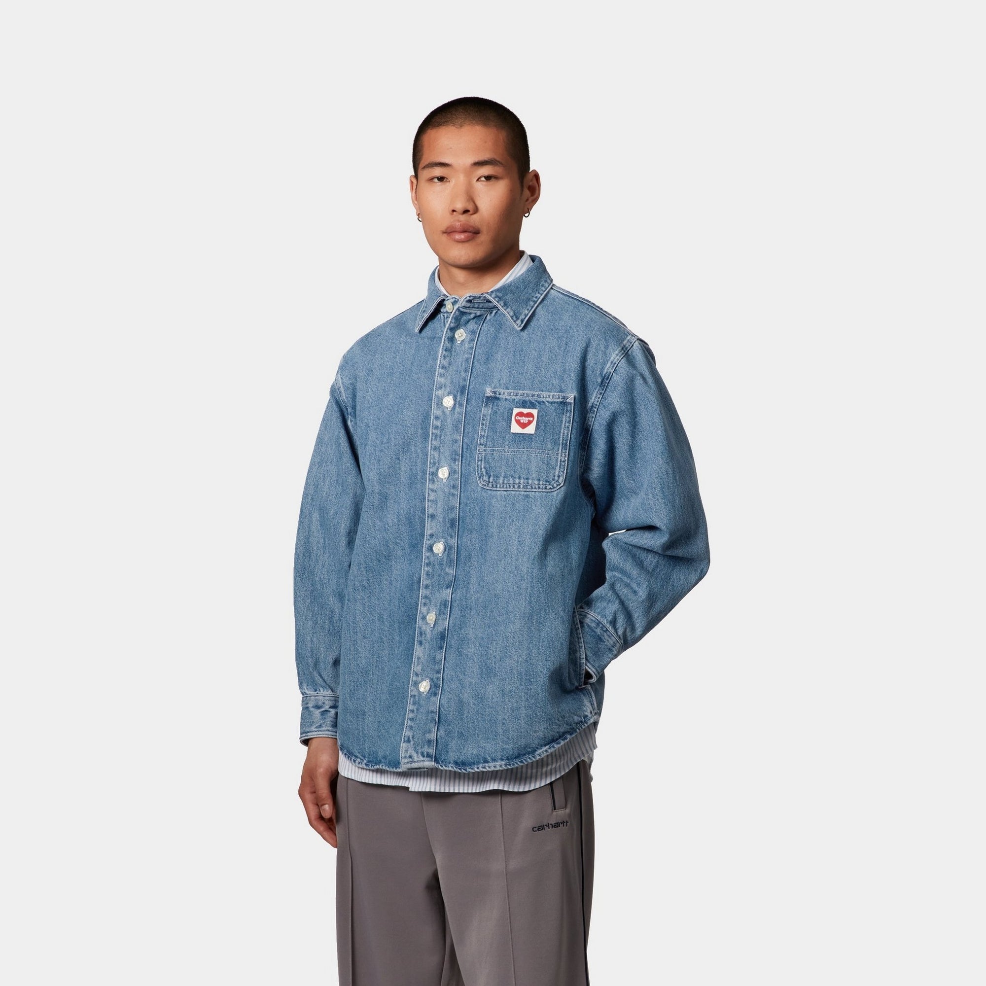 Premium Nash Shirt for Men - Stone Washed Blue Casual Button Down Shirt | Office Wear, Date Night & Weekend Outfits