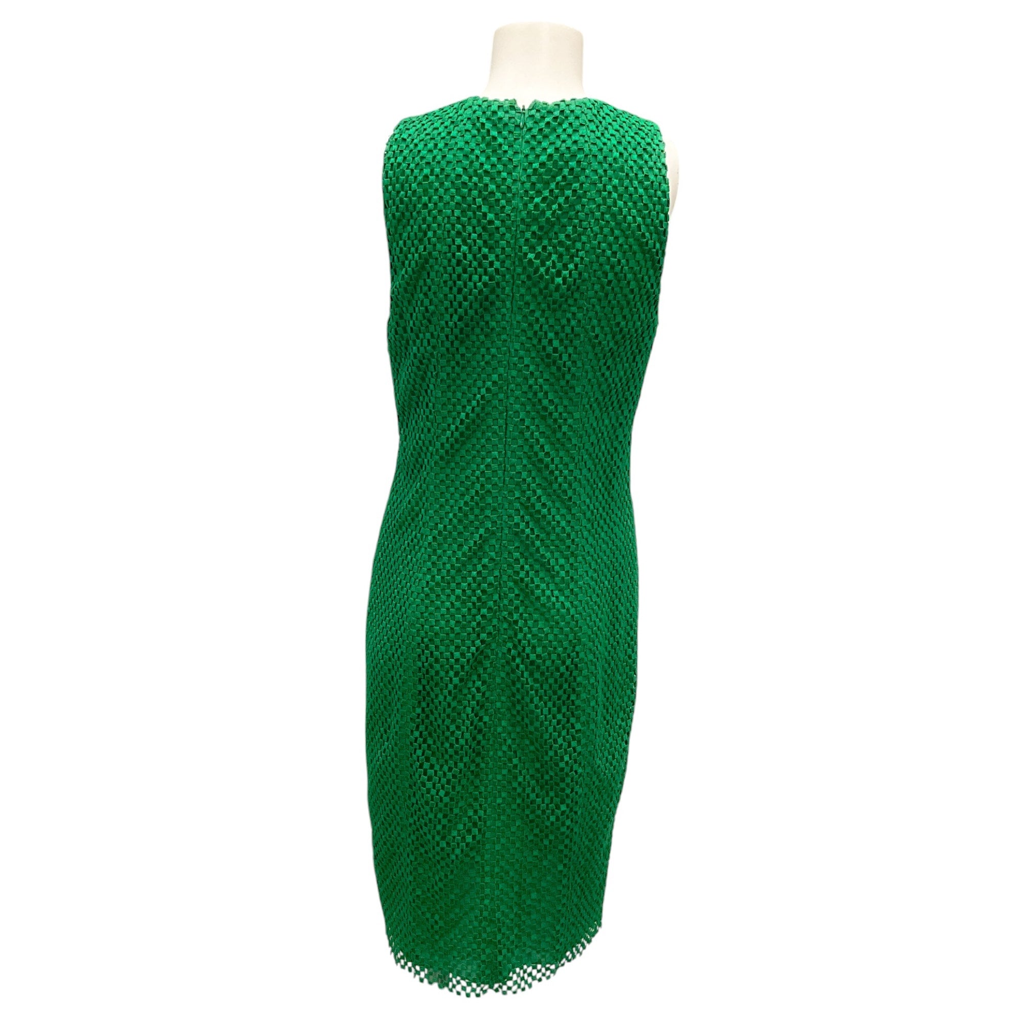 Akris Green Woven Jacket and Dress Two Piece Set - Women's Elegant Outfit for Office, Party & Special Occasions