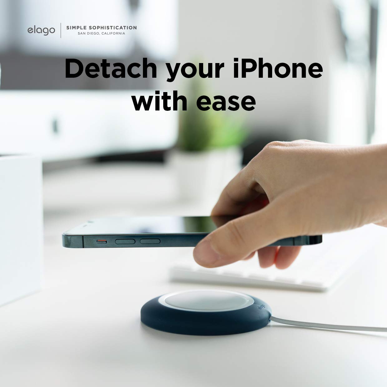elago MagSafe Charging Pad for iPhone 16/15/14/13/12 & AirPods 3/4/Pro - Magnetic Wireless Charger Stand with Anti-Slip Design (Lavender) | Perfect for Nightstand, Office Desk & Car Dashboard | Magsafe Charger Sold Separately