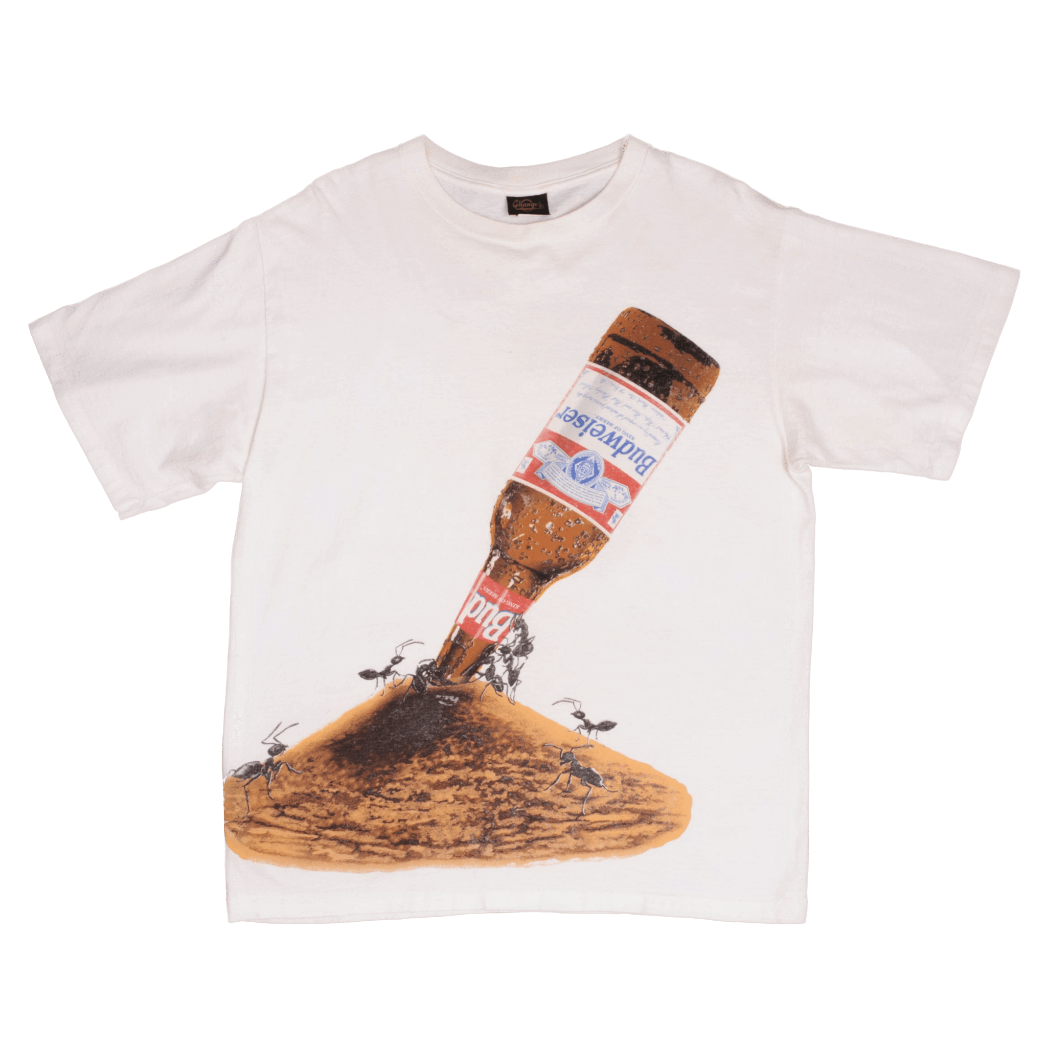 Vintage 1995 Budweiser Ants All Over Print T-Shirt XL - Made in USA - Retro Beer Graphic Tee for Casual Wear & Collectors