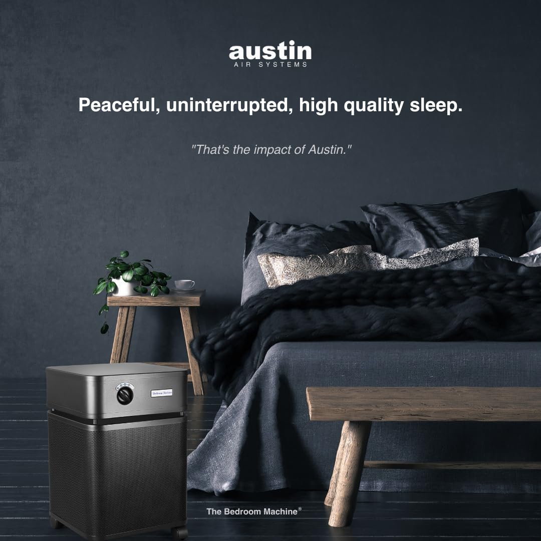 Austin Air Bedroom Machine HEPA Air Purifier for Allergies & Asthma - Black | Quiet Air Cleaner for Better Sleep & Allergy Relief | Ideal for Bedrooms, Nurseries & Home Offices