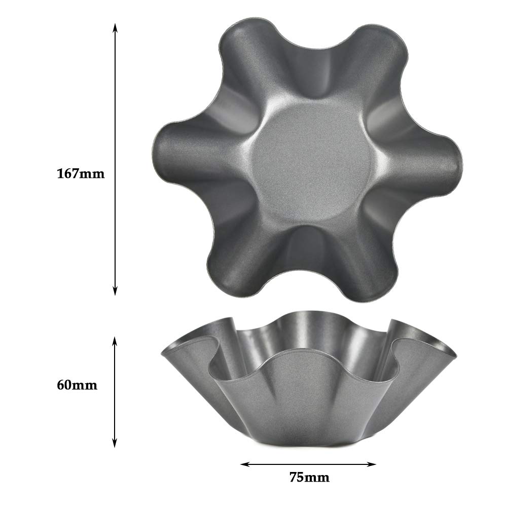 6 Pack Non-Stick Taco Salad Shell Mold - 6 Inch Carbon Steel Tortilla Bowl Maker for Perfect Taco Shells | Extra Thick Steel Taco Shell Maker for Home Kitchen | Ideal for Taco Nights, Party Snacks & Mexican Cuisine