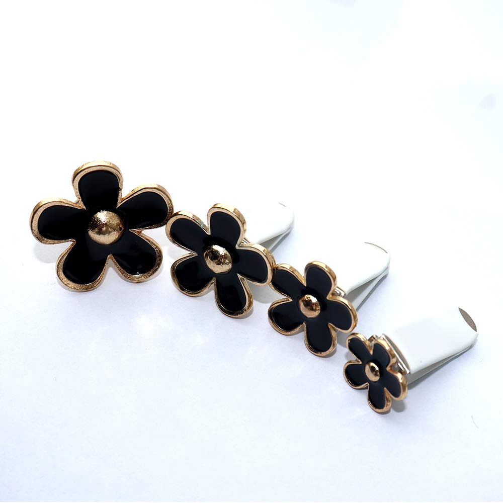 INEBIZ Cute Daisy Flower Air Vent Clips - Car Air Freshener & Decorative Accessories for Women (Black) | Aesthetic Automotive Interior Decor for Cars, Office & Home Use