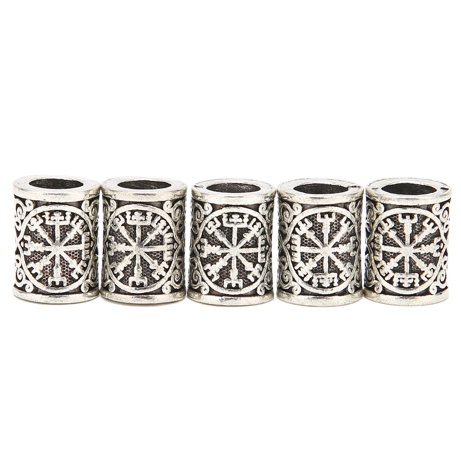 5pcs Dreadlock Beads Hair Tube Beads for Braids & Beards - DIY Hair Jewelry & Locs Accessories - Perfect for Boho Style, Festivals & Natural Hair Care