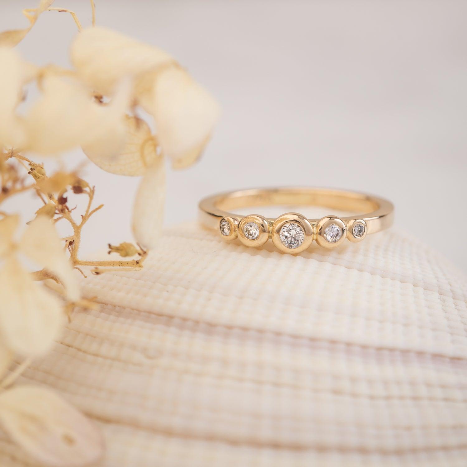 14K Gold Diamond Ring for Women - Elegant Betty Ring for Engagement, Wedding & Everyday Wear