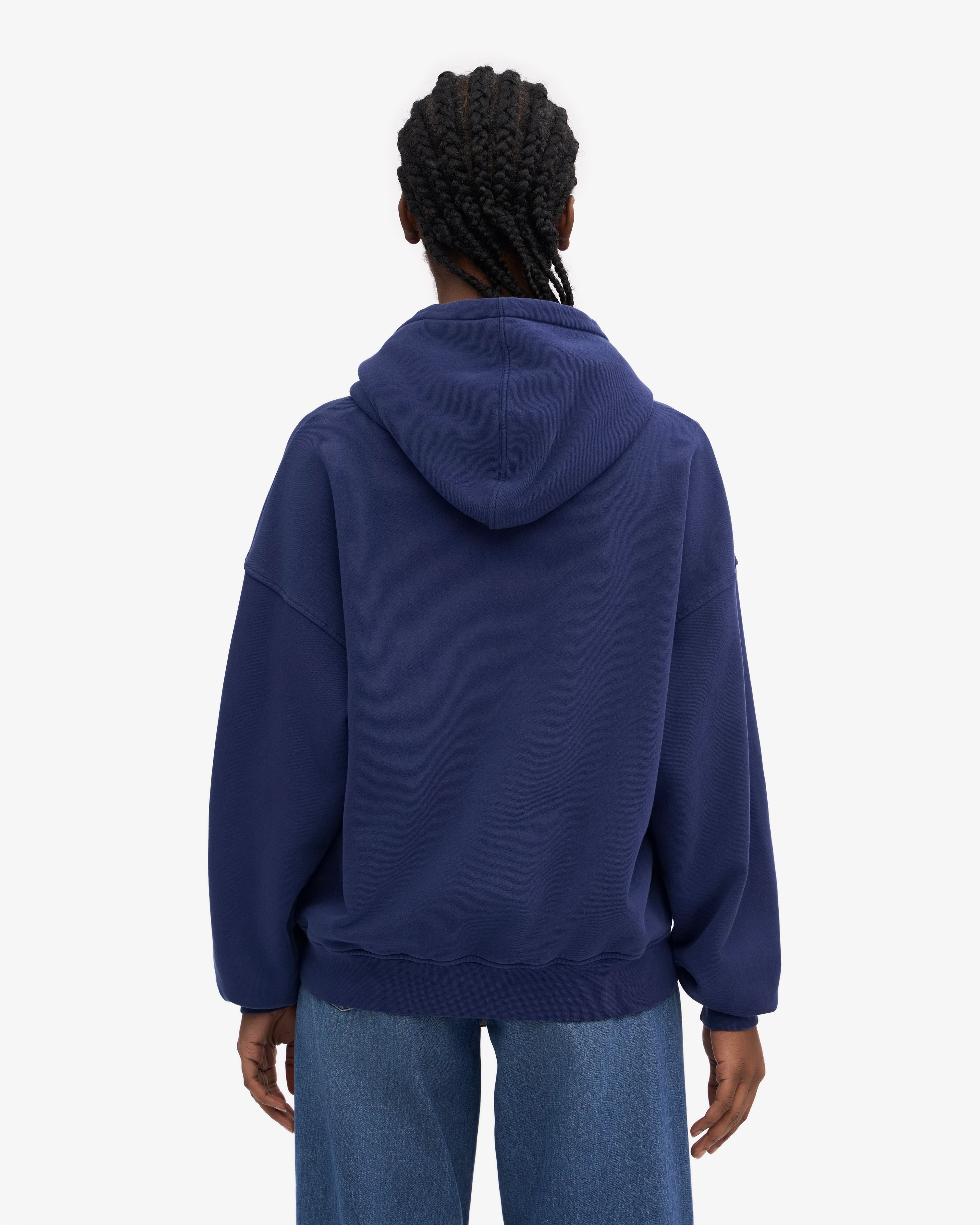 Organic Oversized Hoodie - Soft & Comfortable Unisex Pullover Sweatshirt - Marine Blue - Perfect for Casual Wear, Lounging & Outdoor Activities
