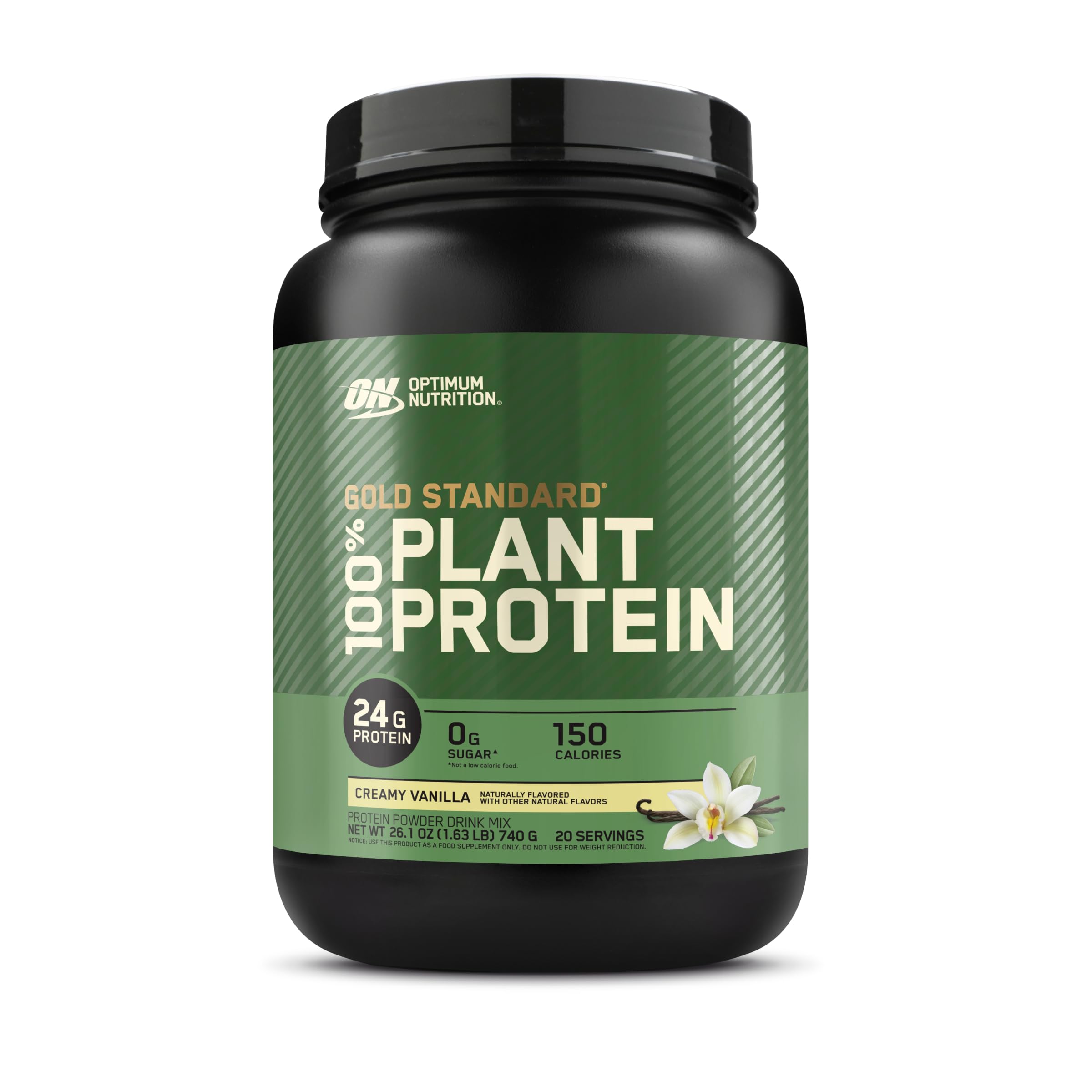Optimum Nutrition Gold Standard 100% Plant Based Vegan Protein Powder - Gluten Free Muscle Recovery & Growth Supplement with Amino Acids - Creamy Vanilla Flavor, 20 Servings (Packaging May Vary) | Post-Workout Shake, Smoothie Booster & Healthy Breakfast Protein Drink