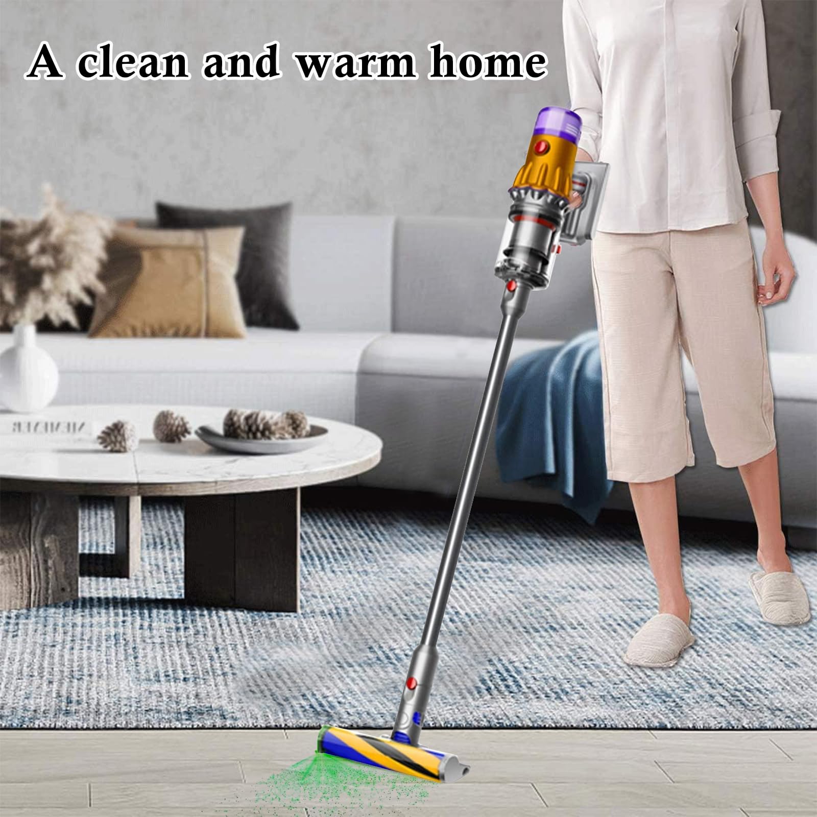 Replacement Wand Compatible with Dyson V10 Digital Slim & V12 Detect Slim Cordless Stick Vacuum Cleaner - Quick Release Extension Tube for Easy Cleaning - Gray - Perfect for Hard Floors, Carpets & Pet Hair Removal