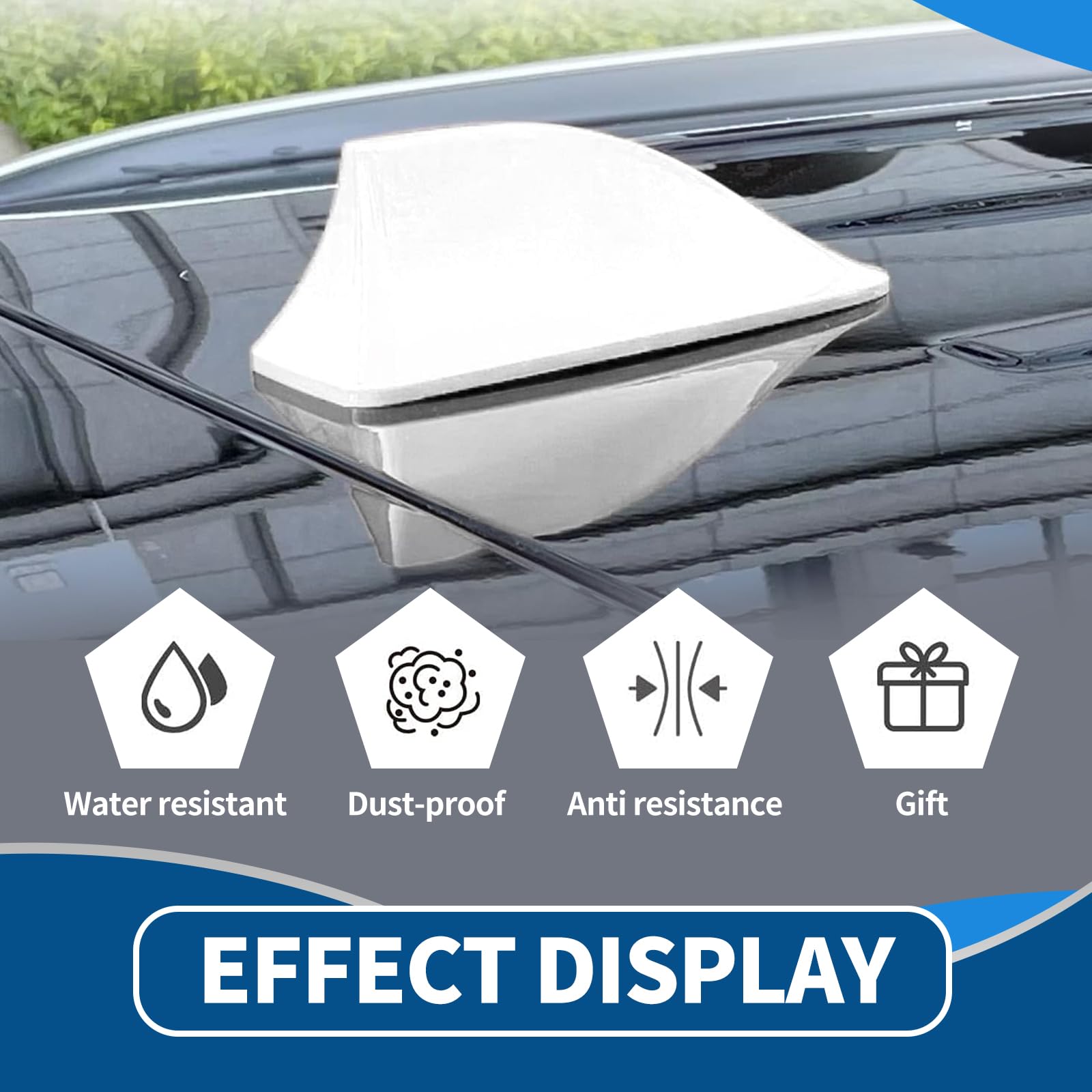 1 Pack Shark Fin Antenna for Cars & SUVs - Universal White Dummy Roof Aerial Car Accessory - Enhances Vehicle Appearance | Perfect for Car Shows, Daily Driving & Customization