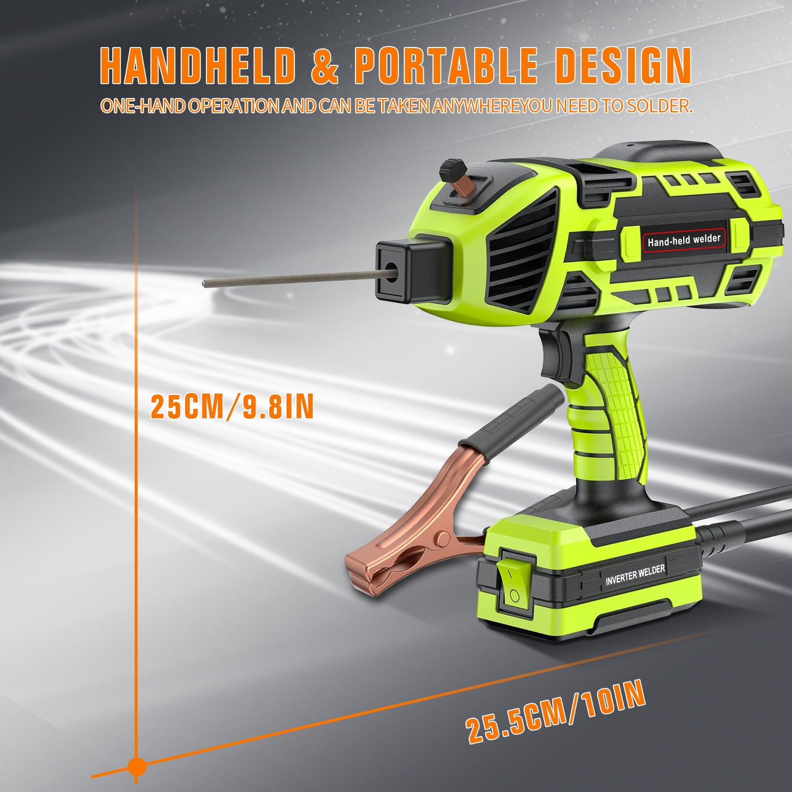 110V 120Amp IGBT Inverter Welding Machine - Portable Handheld ARC Welder Gun with Digital Display & 6 Variable Current Settings (1/16''-1/8'' Rods) - Ideal for DIY Projects, Home Repairs, Metal Fabrication & Automotive Welding - Green