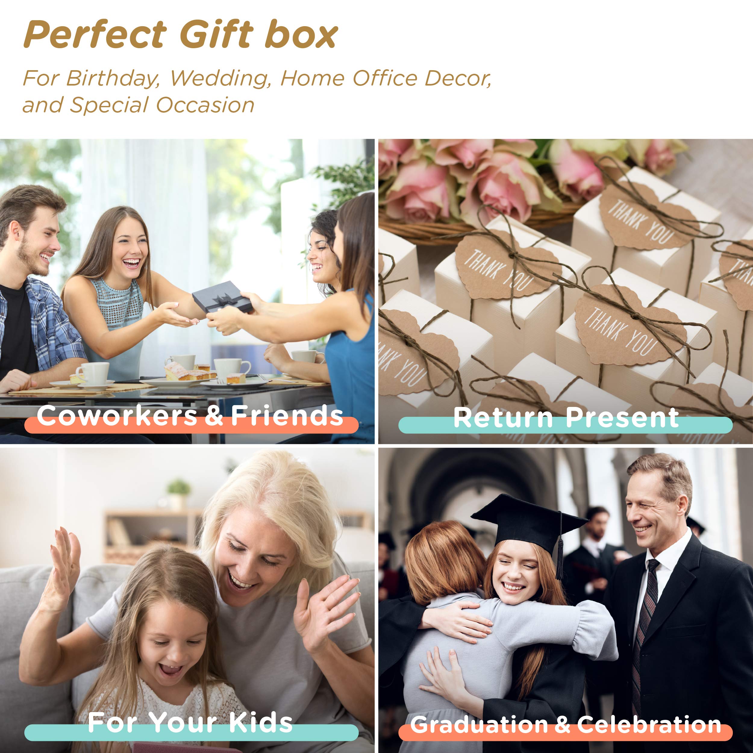 Oriday Chrome Ballpoint Slim Pens Set of 4 - Premium Lightweight Metal Ballpoint Pens with Black Ink in Elegant Gift Box | Perfect for Weddings, Bridal Showers, Graduation Gifts & Office Use (Rose Gold, Black Ink)