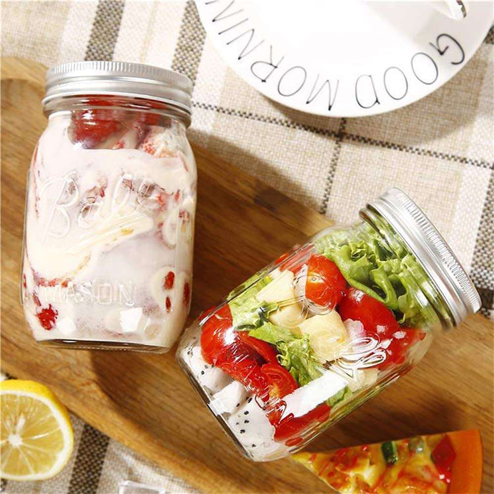 12-Piece 480ml Mason Jars Set - Airtight Glass Canning Jars with Lids & Labels for Spices, Pickling, Jam Storage - Perfect for Home Canning, DIY Gifts & Pantry Organization