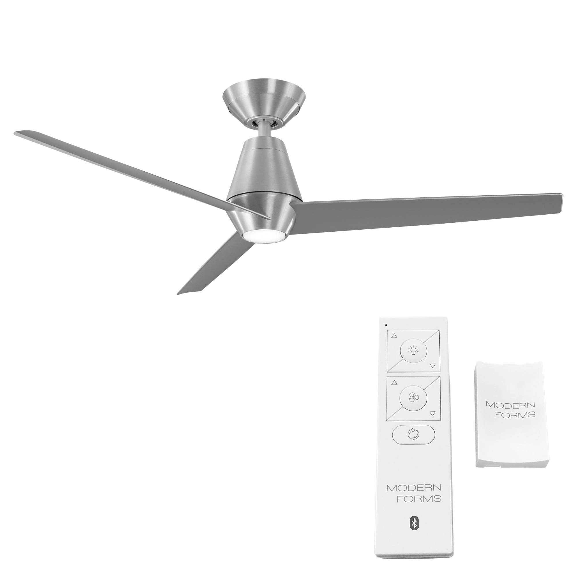 Slim Smart 3-Blade Ceiling Fan 52in Brushed Aluminum with 2700K LED Light Kit, Remote Control, Alexa & Google Assistant Compatible, Ideal for Living Room, Bedroom, and Patio