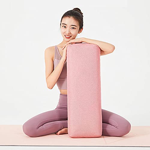 Washable Polyester Rectangular Yoga Bolster Pillow - Portable Support for Yoga, Meditation & Sleep - Pink Fitness Accessory for Home, Studio & Travel Use