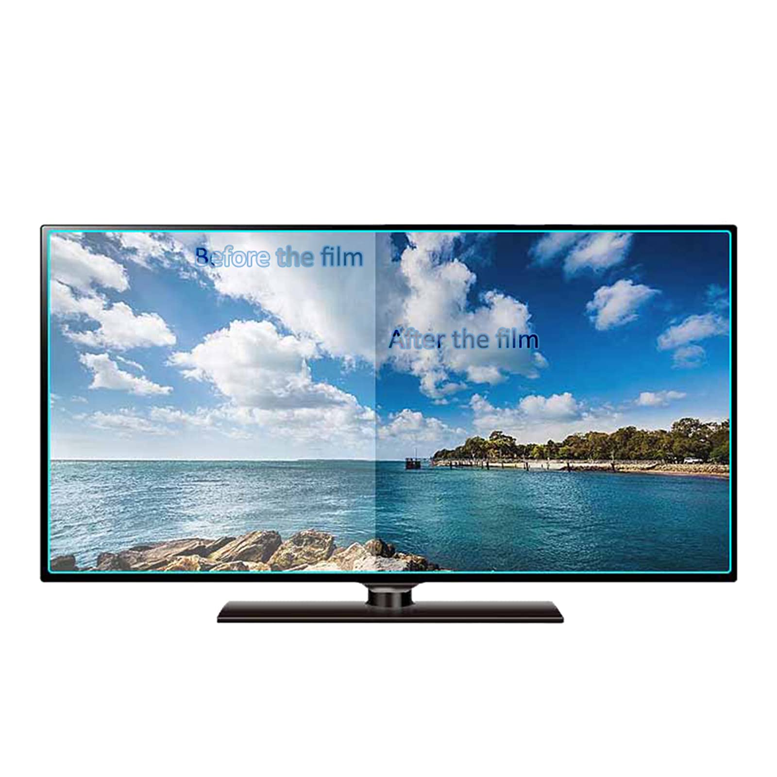 AIZYR Anti Blue Light Screen Protector for TV - Anti Glare Film Reduces Eye Fatigue for LCD, LED, OLED & QLED 4K HDTV (50 inch 1095x616mm) - Perfect for Home Theater, Gaming & Office Use