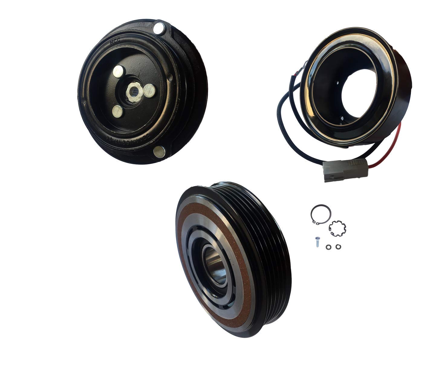 AC Compressor Clutch Kit (Pulley, Coil, Bearing, Plate) for 2010-2013 Mazda 3 2.0L 4 Cylinder - Perfect for AC System Repair & Maintenance