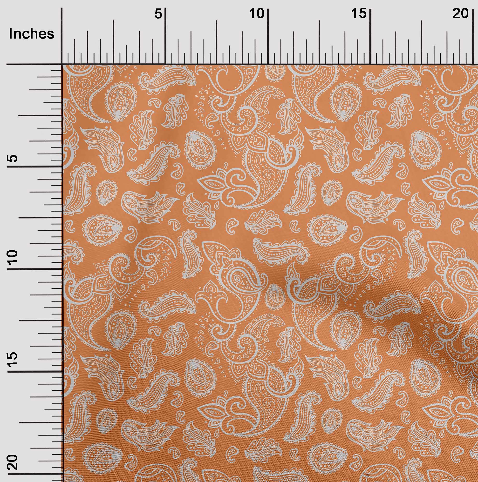 oneOone Rayon Orange Printed Fabric by The Yard - 56 Inch Wide for DIY Clothing, Dresses, Quilting & Home Decor Sewing Supplies | Premium Sewing Material for Crafters