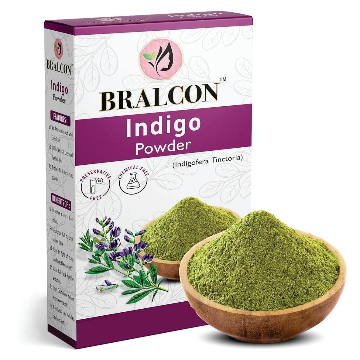 BRALCON Organic Hair & Skin Care Powder Combo - 700g (7 x 100g Pack) | Amla, Reetha, Shikakai, Bhringraj, Hibiscus, Henna & Indigo Powder | Promotes Hair Growth, Natural Face Mask | Perfect for DIY Hair Treatments & Ayurvedic Beauty Routines