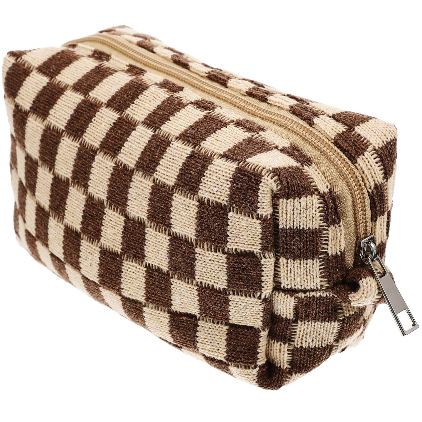 SOIMISS Checkered Makeup Bag for Women & Girls - Waterproof Cosmetic Organizer, Travel Toiletry Pouch, Makeup Brush Storage Case - Perfect for Travel, Gym, Daily Use & Gift Giving
