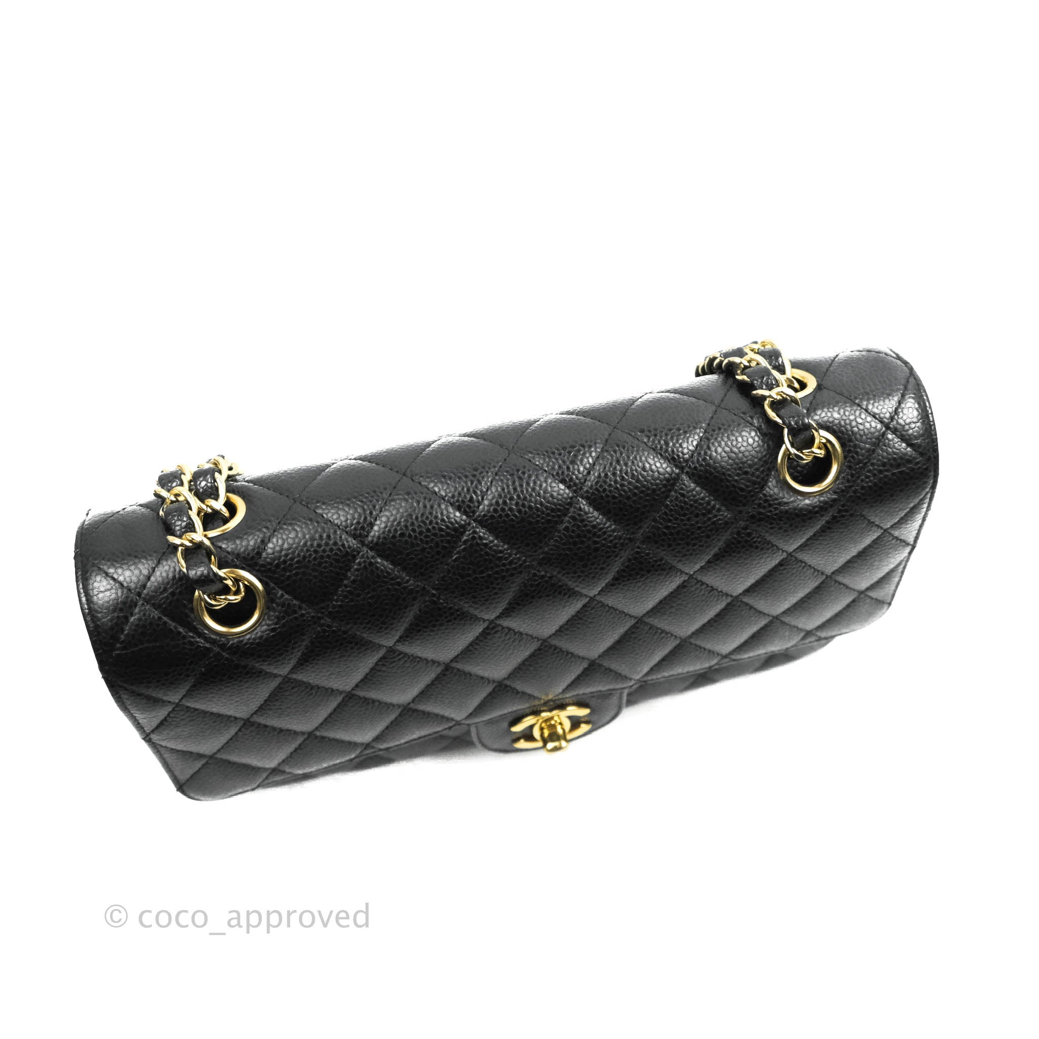 Chanel Classic Medium Double Flap Bag in Black Caviar Leather with Gold Hardware - Luxury Handbag for Women, Perfect for Work, Evening Events & Special Occasions