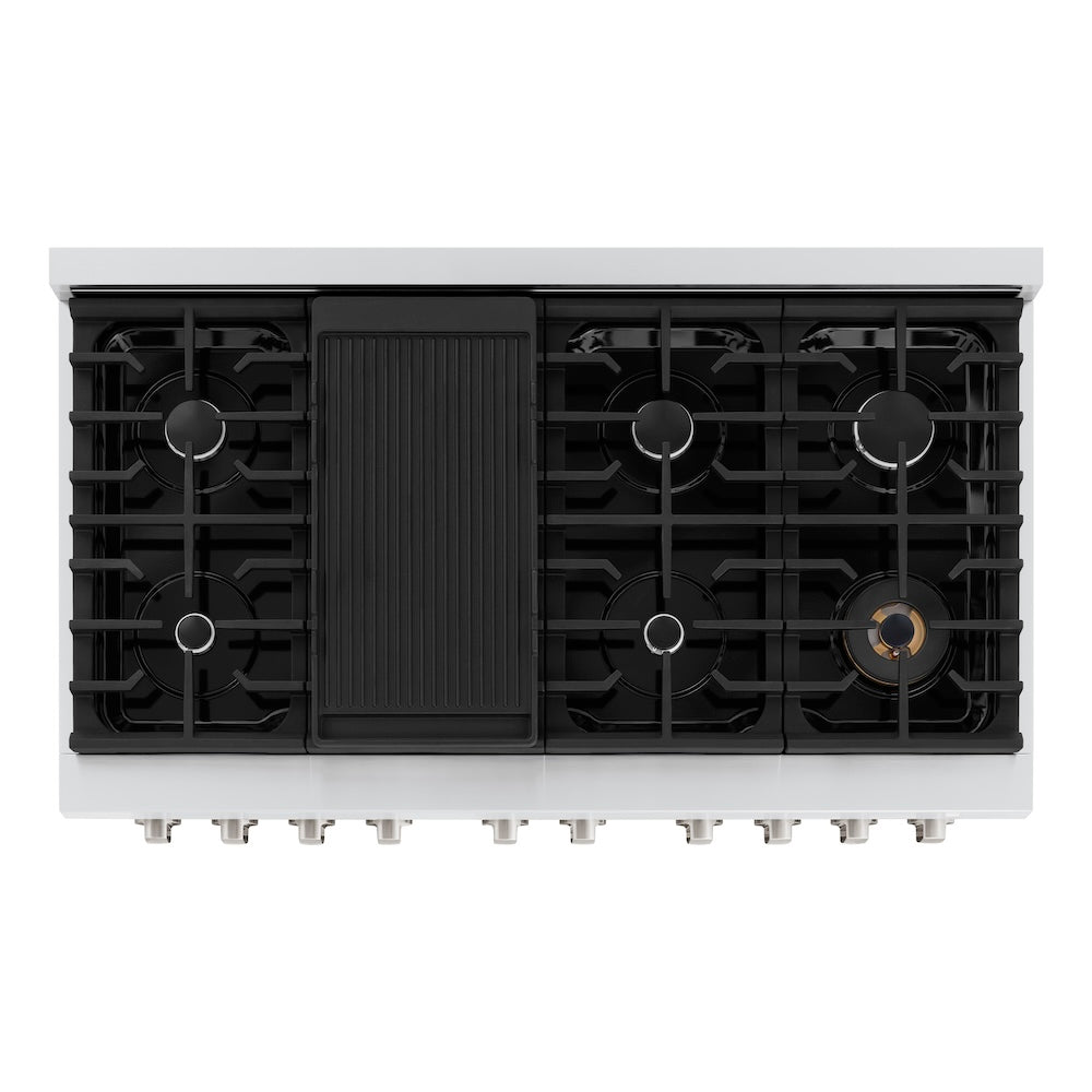 ZLINE 48-Inch Stainless Steel Gas Range with 8 Burner Cooktop & 6.7 cu. ft. Double Oven - Professional SGR48 Model for Large Kitchens, Holiday Cooking & Entertaining