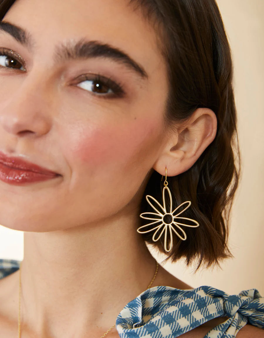 Gold Happy Daisy Earrings - Dainty Floral Stud Earrings for Women, 14K Gold Plated, Gift for Her - Perfect for Spring, Summer, Weddings & Everyday Wear