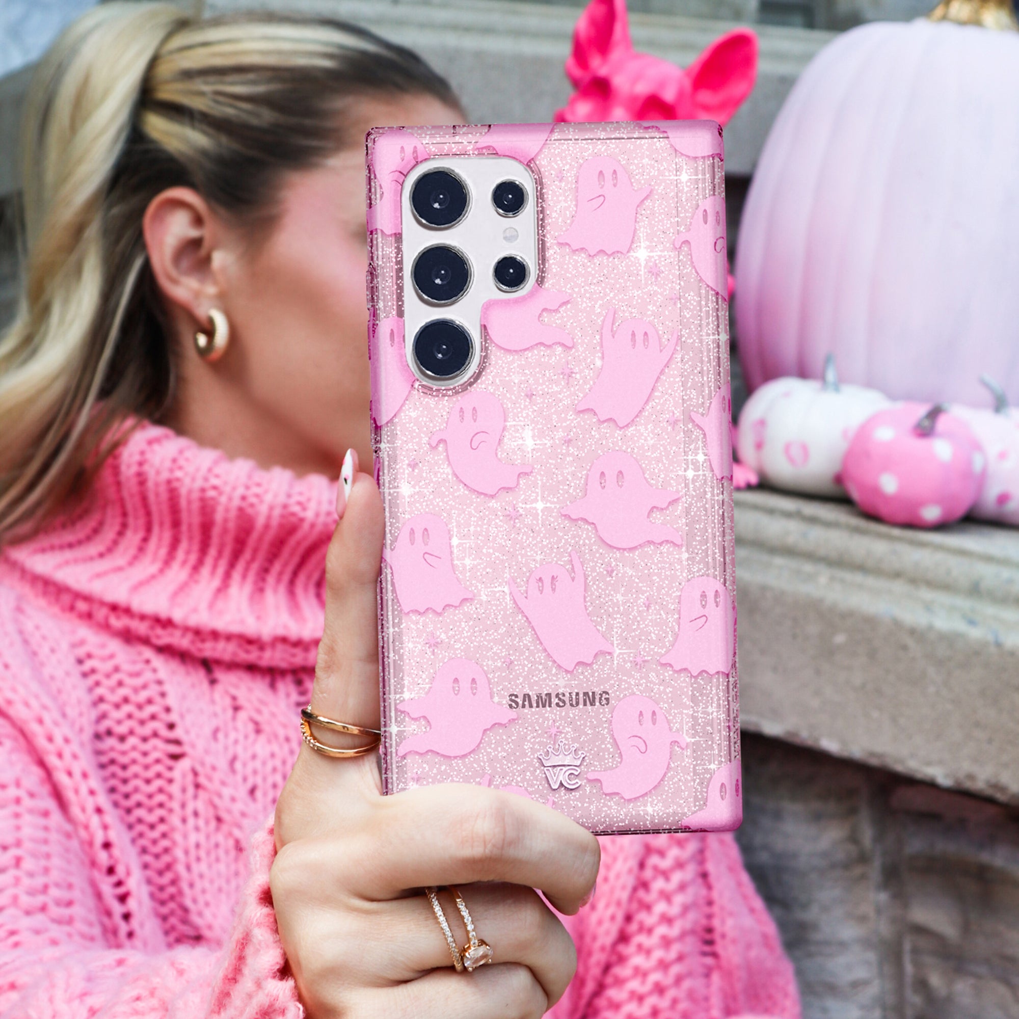 Pink Glitter Samsung Phone Case - Sparkly Protective Cover for Samsung Galaxy S23/S22/S21 - Perfect for Parties, Gifts & Everyday Use