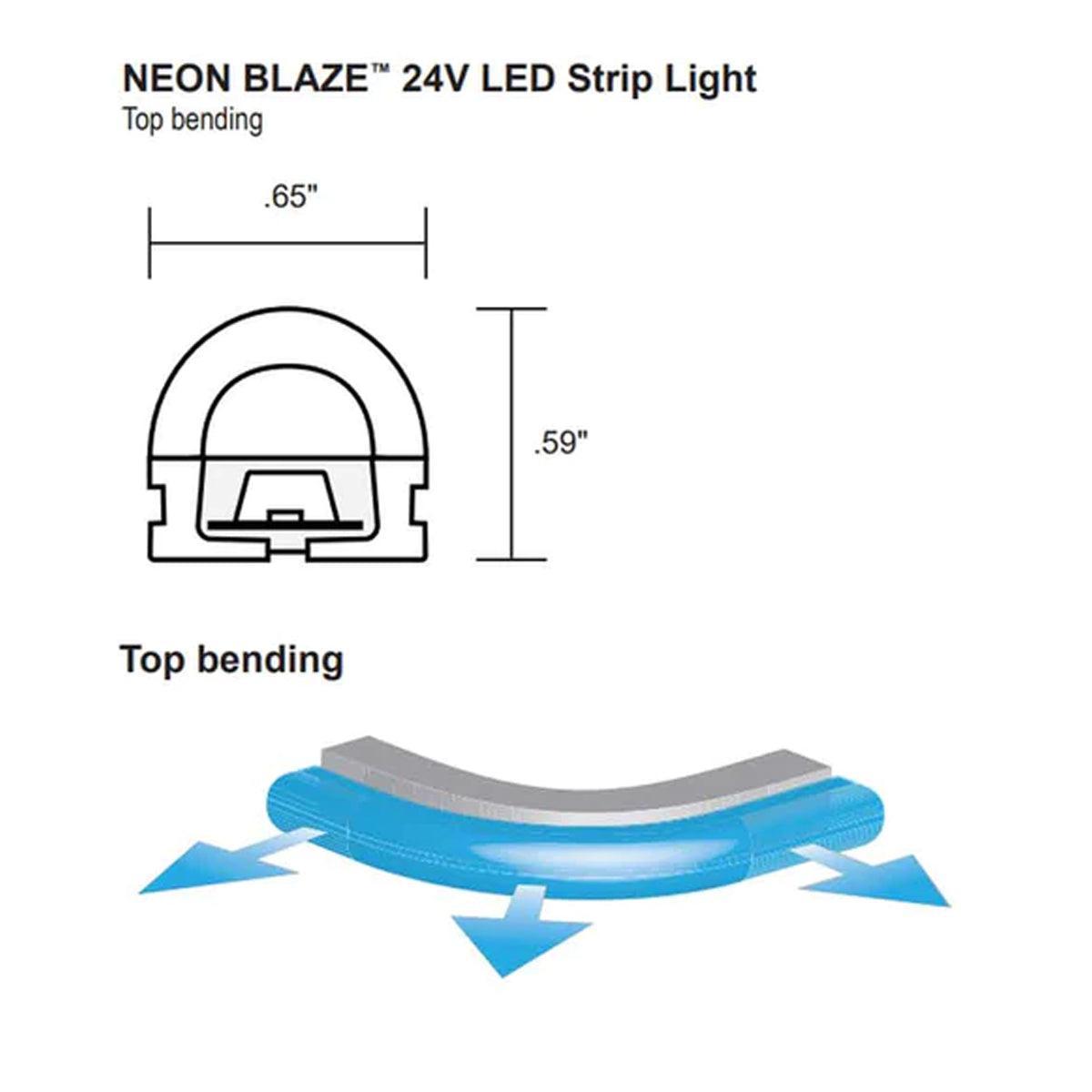 65ft Neon Blaze Flexible LED Strip Lights - Blue 24V Waterproof Bendable Rope Light for Bedroom, Party, Bar, Wedding & Outdoor Decoration