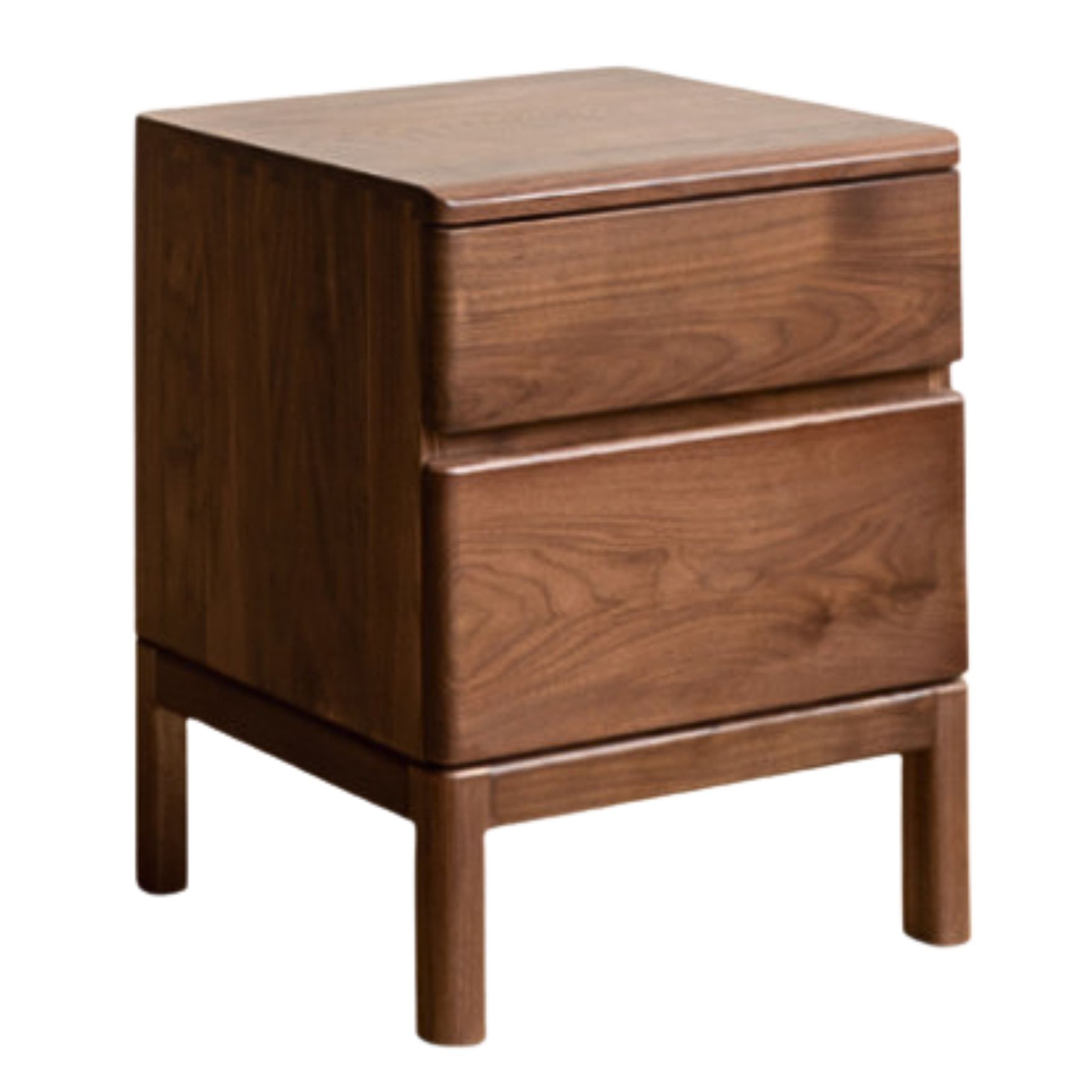 Premium Black Walnut & Ash Solid Wood Nightstand - Stylish Bedside Storage Table for Bedroom, Living Room, or Office