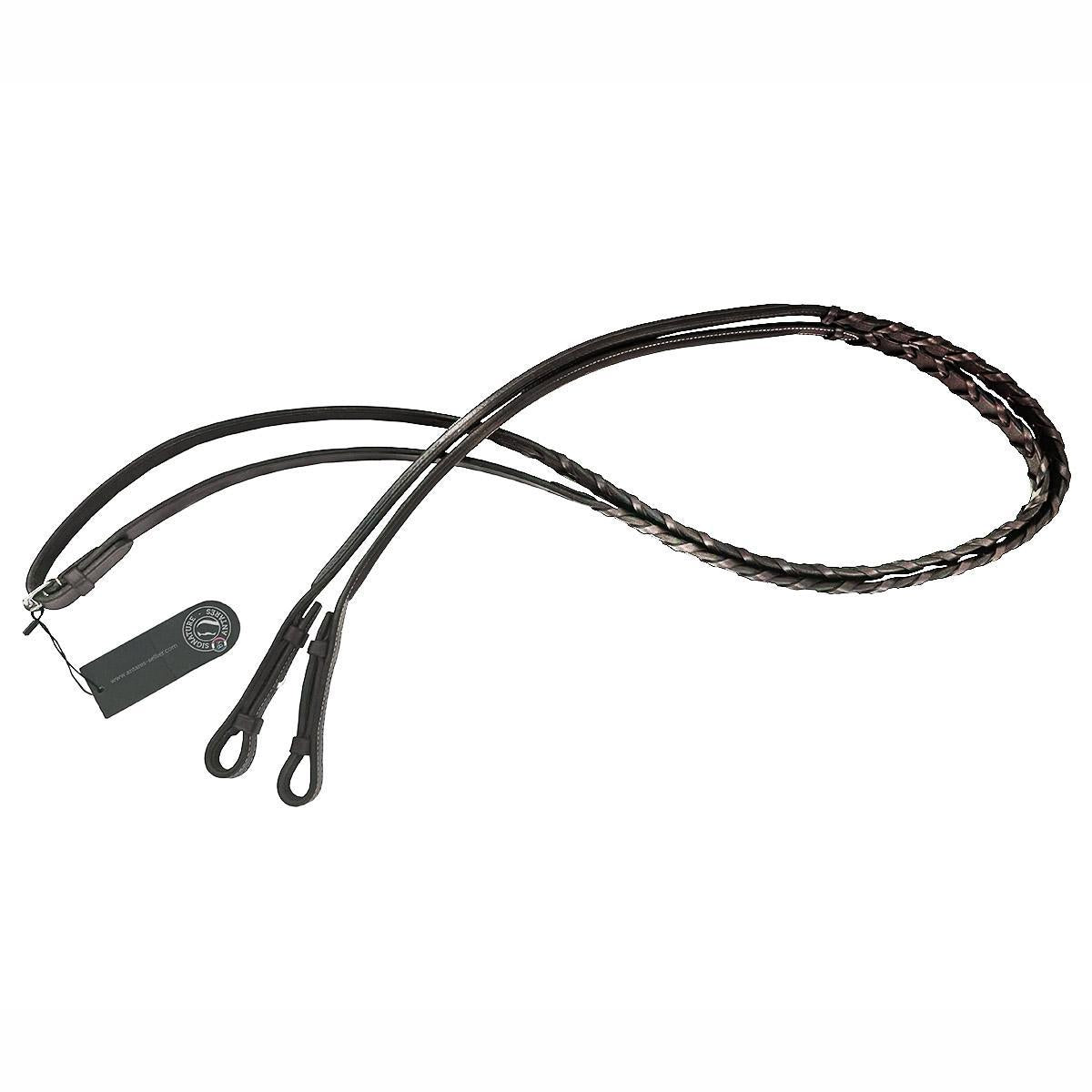 Antares Signature Laced Horse Riding Reins - Premium Leather Equestrian Equipment for Dressage & Show Jumping - Perfect for Professional Riders & Competition Training