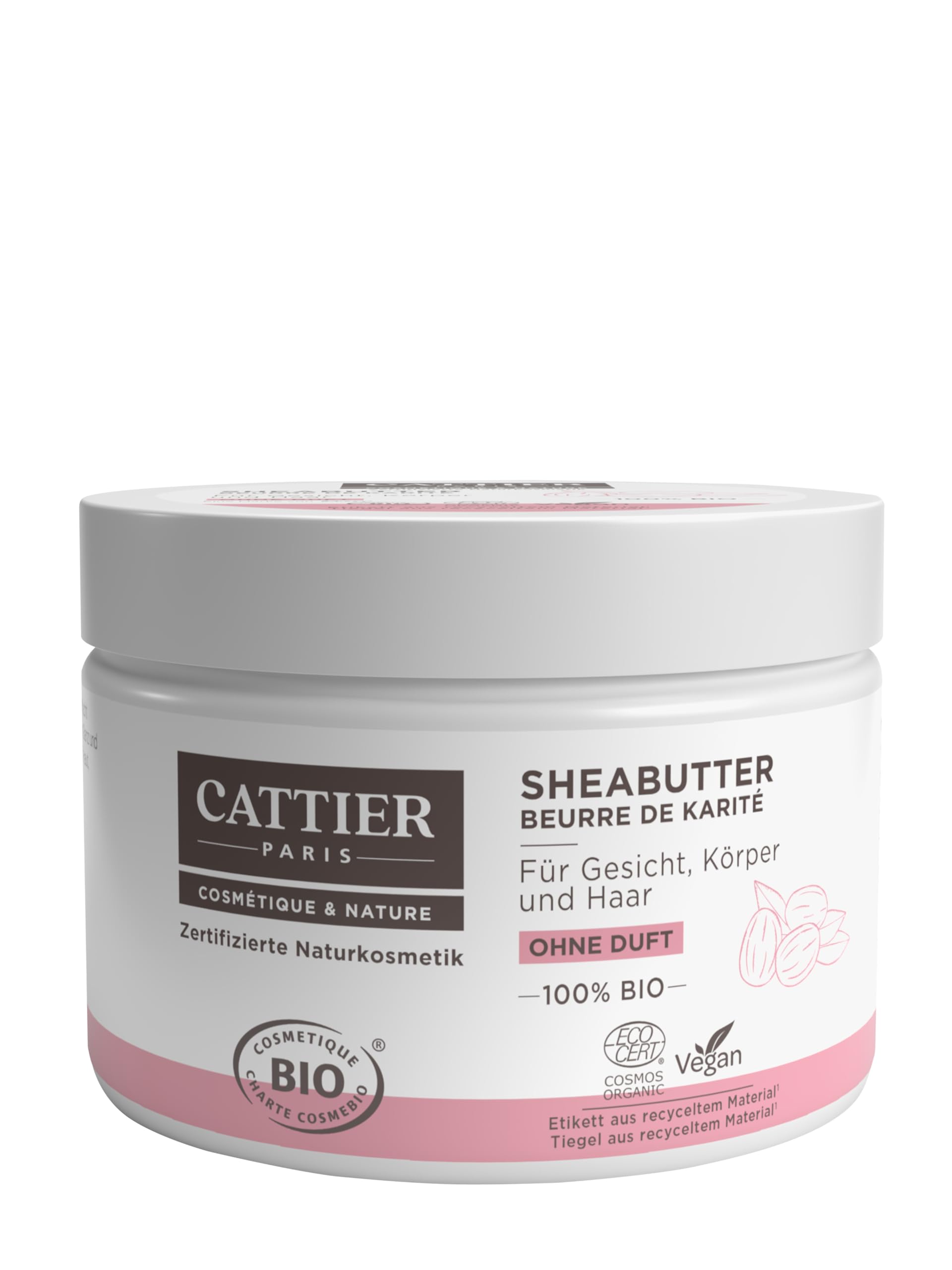 Cattier 100% Organic Shea Butter - 100ml for Dry Skin, Hair Care & Natural Moisturizer - Perfect for DIY Beauty & Body Lotion