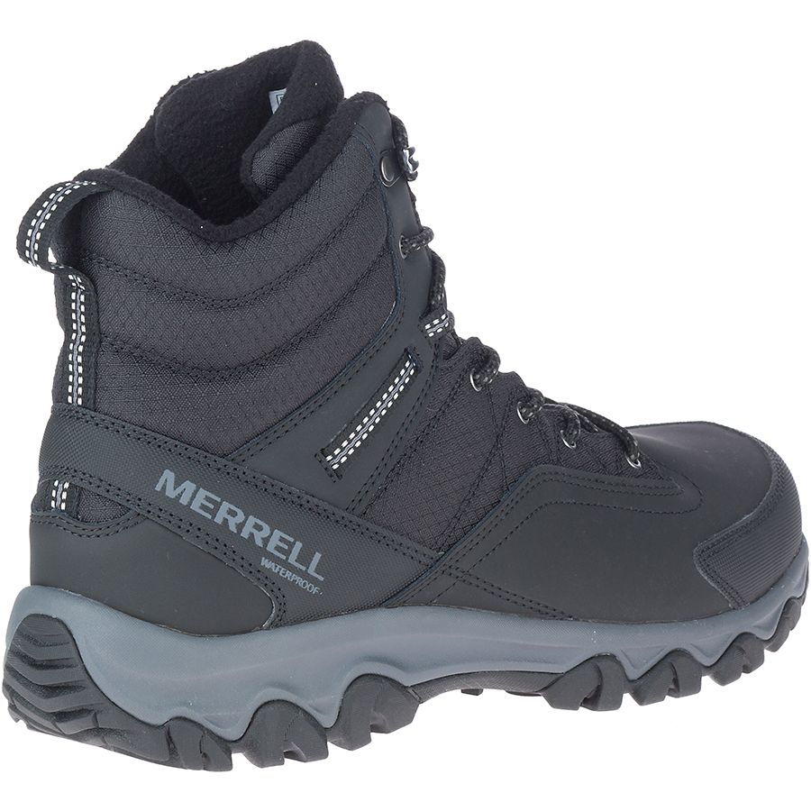 Merrell Thermo Akita Mid WP Waterproof Hiking Boots for Men - Warm Winter Snow Boots for Outdoor Trekking & Mountain Adventures