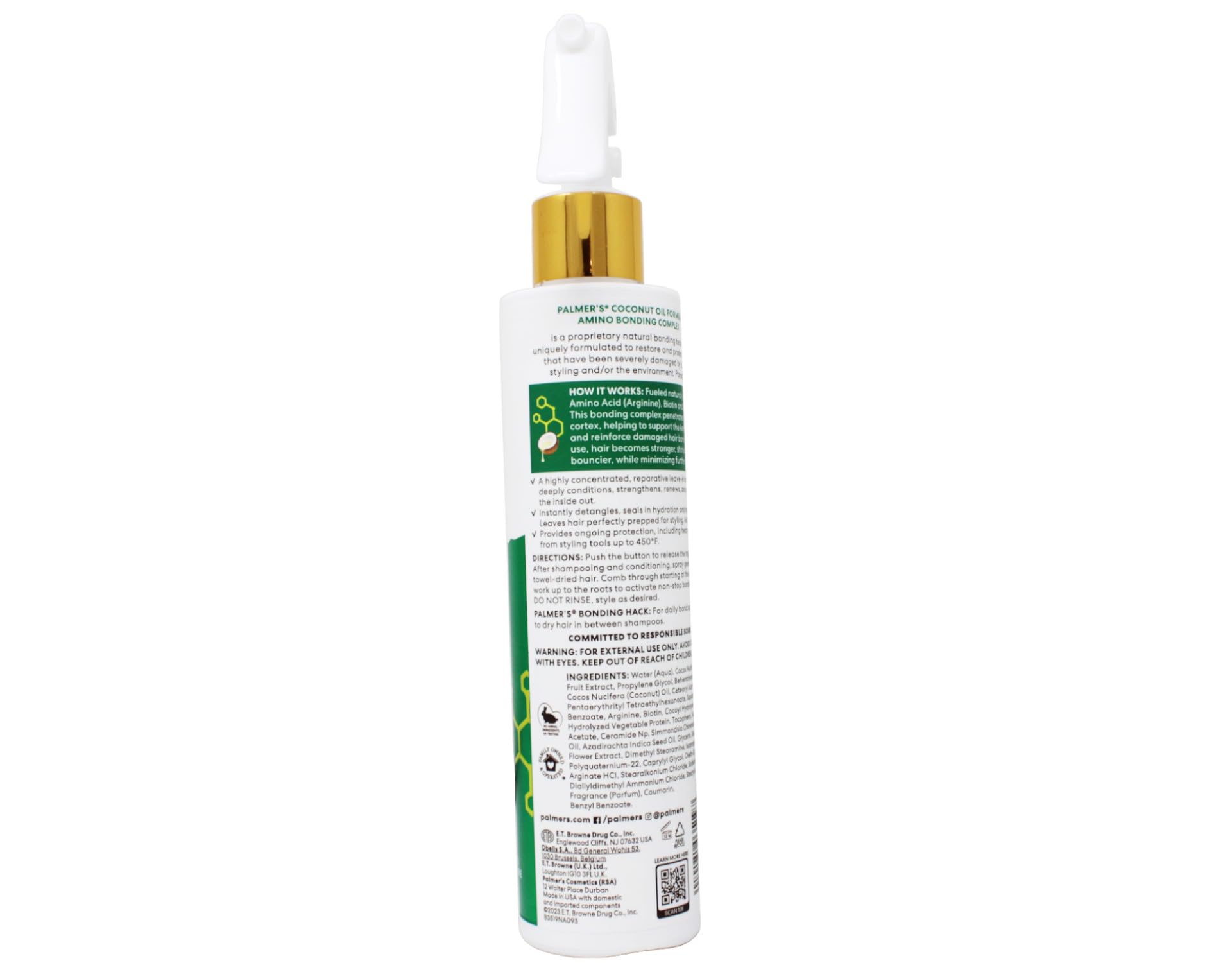 Palmer's Coconut Oil & Vitamin E Hair Spray with Amino Bonding Complex - 6.7 fl oz (Pack of 2) - Hydrating Leave-In Treatment for Dry, Damaged Hair - Perfect for Daily Frizz Control & Heat Protection