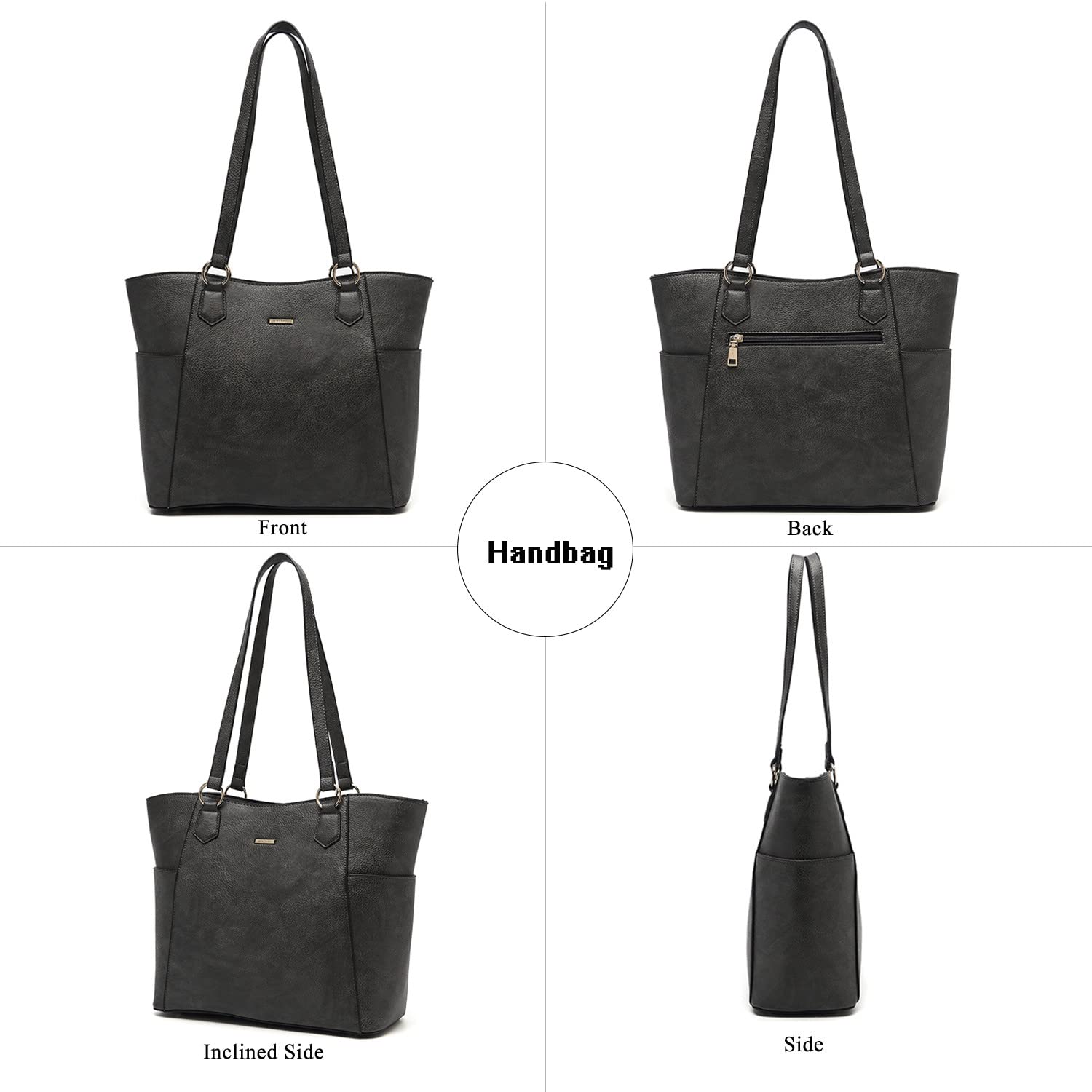 Women's Tote & Crossbody Bag Set - Large Shoulder Purse for Work & Travel