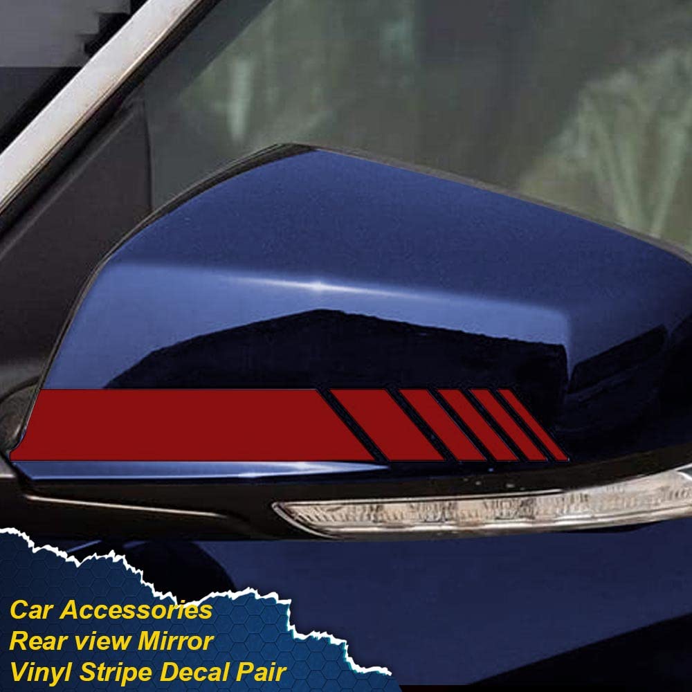 Carbon Fiber 5D Rearview Mirror Vinyl Decal Sticker - 2PCS Red Car Accessories for Enhanced Style & Protection - Perfect for Car Enthusiasts & Auto Customization