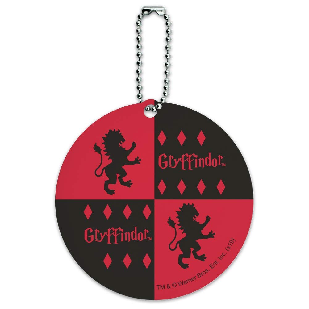 Harry Potter Gryffindor Round Luggage ID Tag - Hogwarts Inspired Suitcase Name Tag for Carry-On Bags - Perfect for Travel, Backpacks, and School Supplies