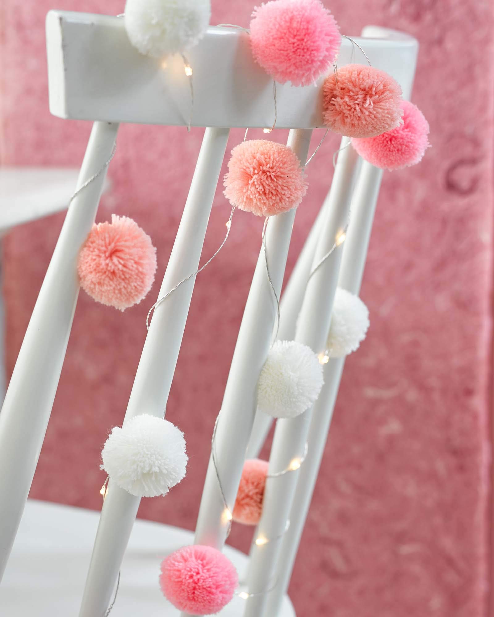 Talking Tables 2m LED Pom Fairy String Lights - Beautiful Birthday Party Decorations for Girls Bedroom, Baby Shower, Wedding & Home Decor (White, Pink, Salmon Pink/Multicolor) | Perfect for Indoor & Outdoor Events, Christmas Tree Lighting, Nursery Room Ambiance