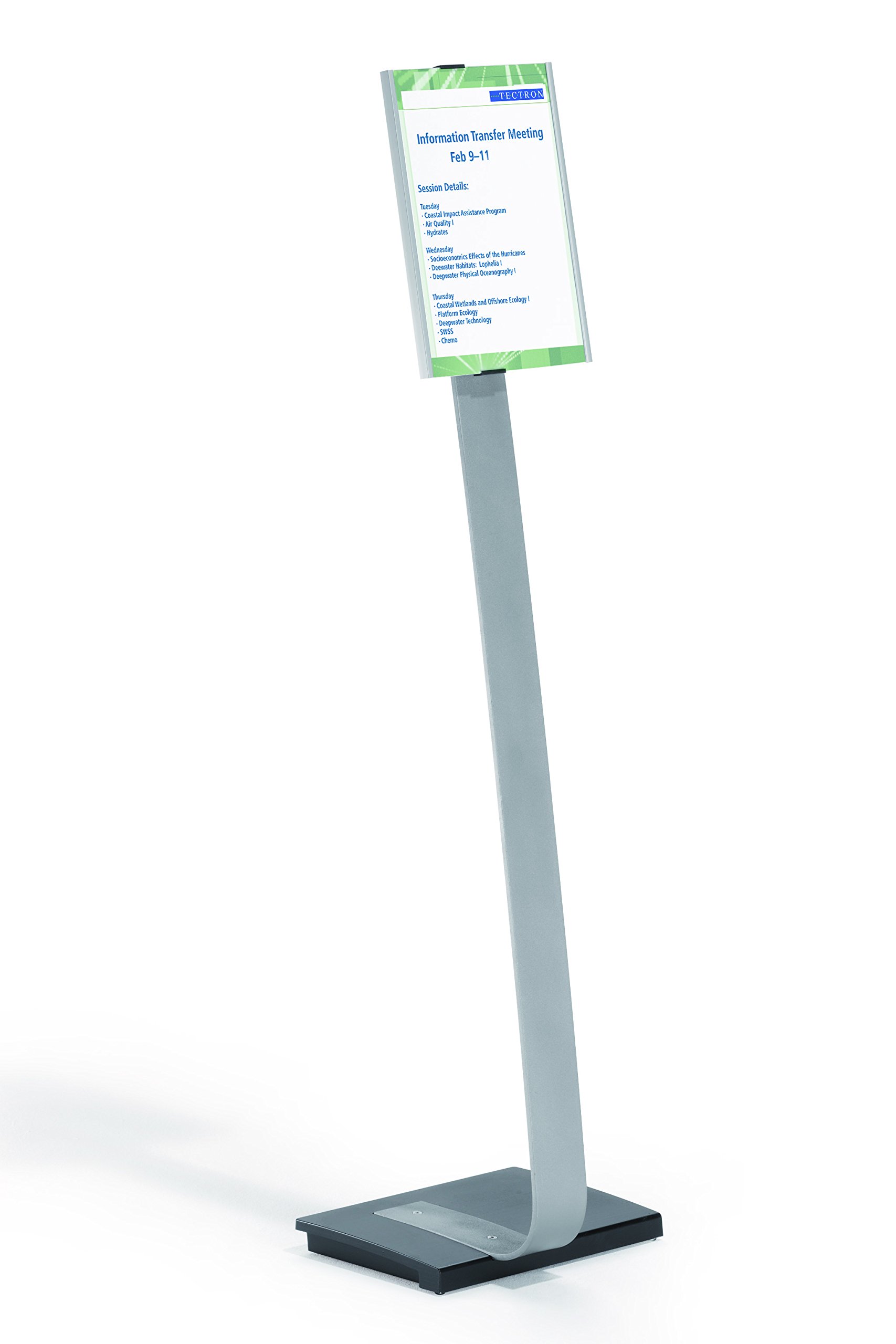 Durable Info Sign Duo Floor Stand with Letter-Size Inserts - 15 x 46.5 Inches, Clear Acrylic - Perfect for Retail Stores, Trade Shows & Event Displays