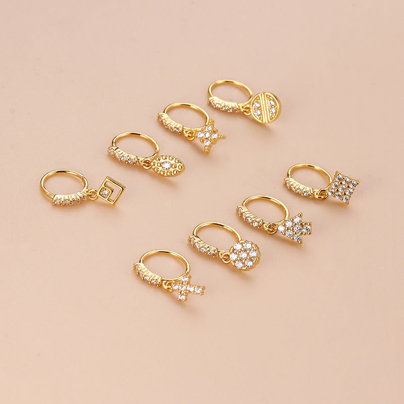 18K Gold Arrow Dangle Hoop Nose Ring - Elegant Body Jewelry for Women | Perfect for Piercing, Parties & Everyday Wear | HSPJ809