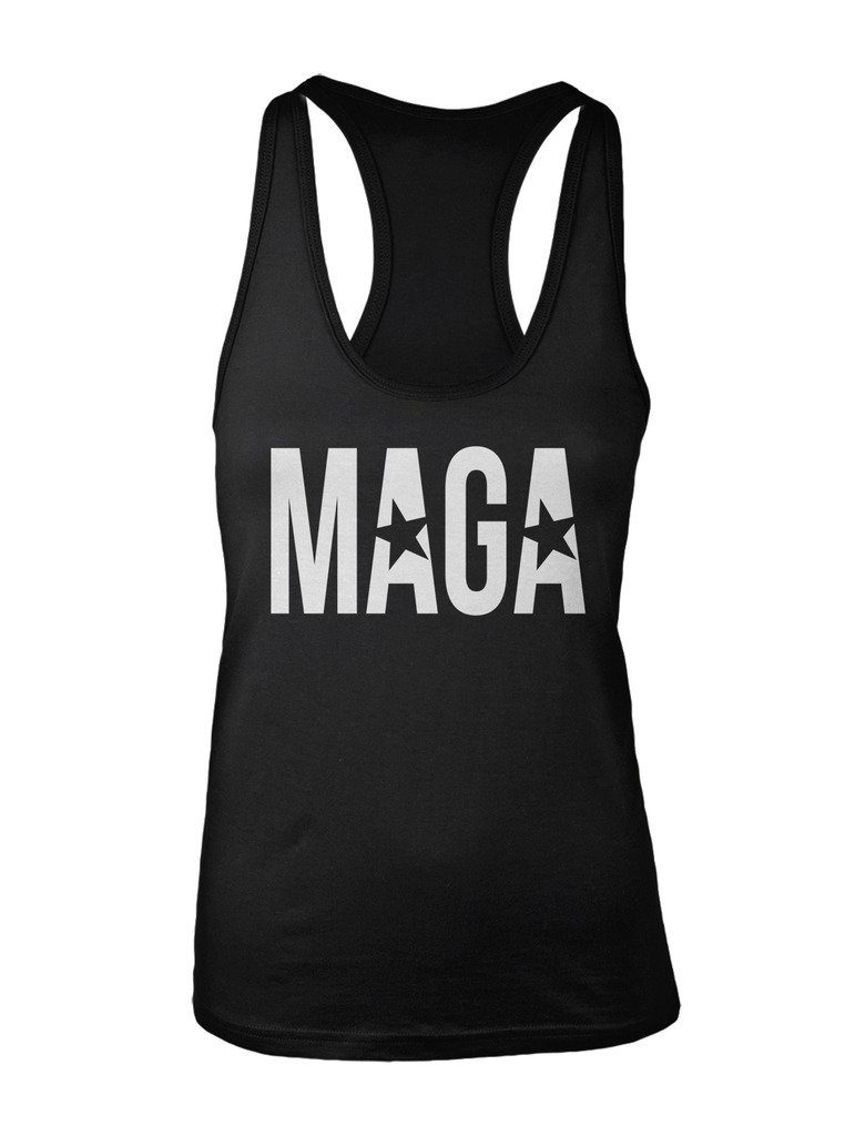 Manateez Women's MAGA 'Make America Great Again' Racerback Tank Top - Patriotic Casual Wear for Political Events & Summer Outfits