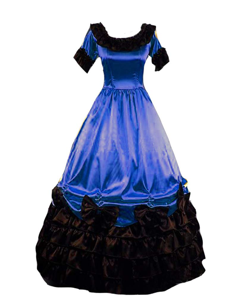 Kivary® Vintage Gothic Victorian Lolita Wedding Dress - Short Sleeve Elegant Prom Dress for Women | Perfect for Cosplay, Renaissance Fairs & Themed Weddings
