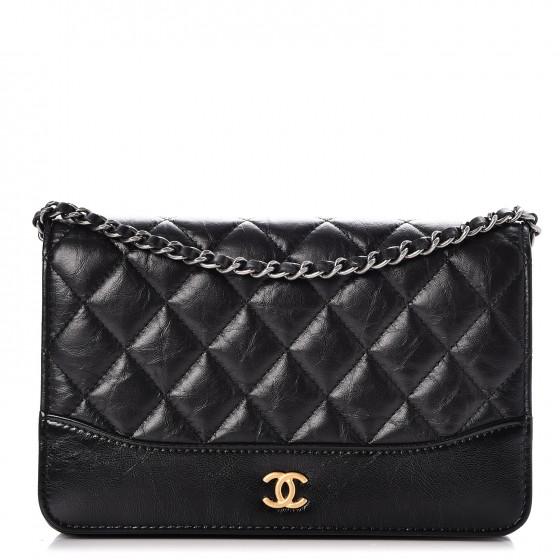 Chanel Wallet On Chain WOC - Black Aged Smooth Calfskin Crossbody Bag for Women | Perfect for Evening Parties, Date Nights & Travel