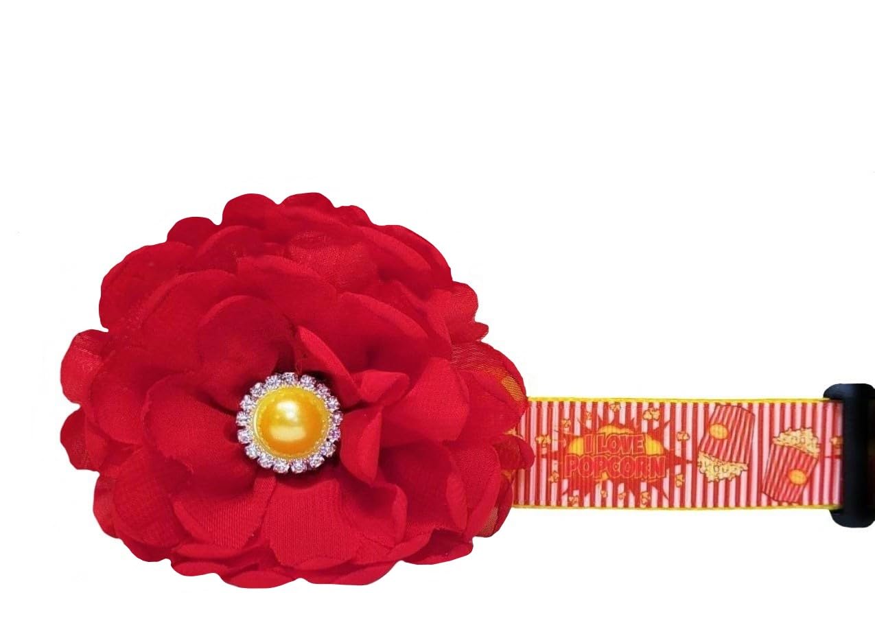 Premium Popcorn-Themed Dog Collar - Adjustable, Durable & Stylish Pet Accessory for Small, Medium & Large Dogs - Perfect for Halloween, Parties & Everyday Walks