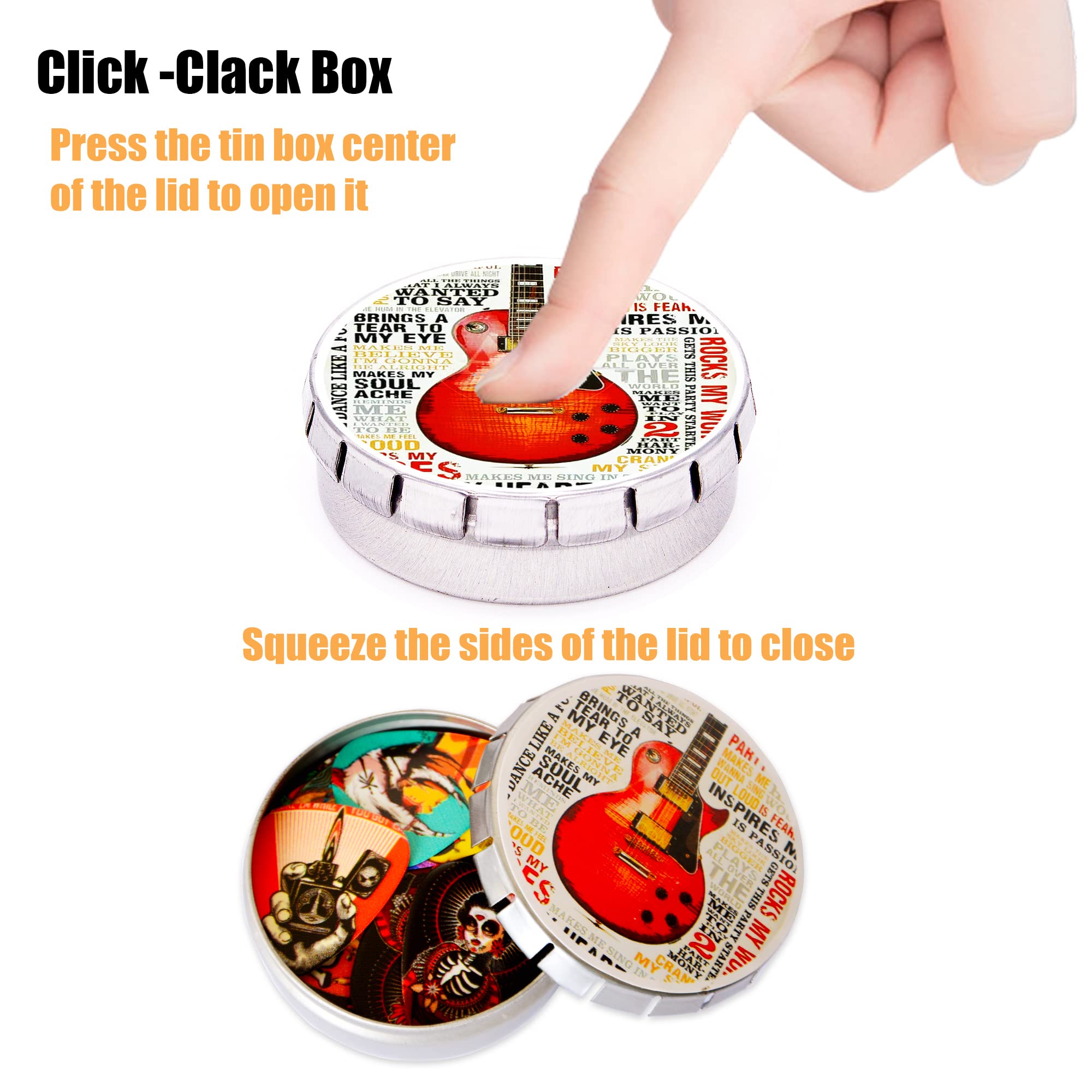 24 Pack Guitar Picks Variety Set - Thin, Medium, Heavy & Extra Heavy Celluloid Picks with Tin Box for Bass, Electric & Acoustic Guitar - Perfect Gift for Musicians & Guitar Lovers - Great for Practice, Recording & Live Performances