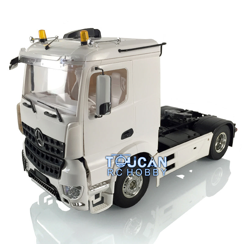 1/14 Scale 4x2 RC Tractor Truck with Open Door Trailer - Unpainted DIY Radio Control Toy for Adults & Kids - Perfect for Hobbyists, Collectors, and RC Car Enthusiasts - Great for Off-Road Play, Racing, and Model Display